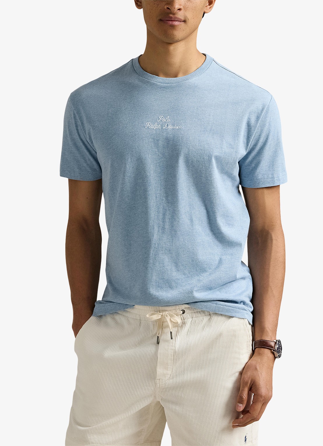 Ralph Lauren T-shirt met logoborduring - detail 2 modern blue heather / blauw