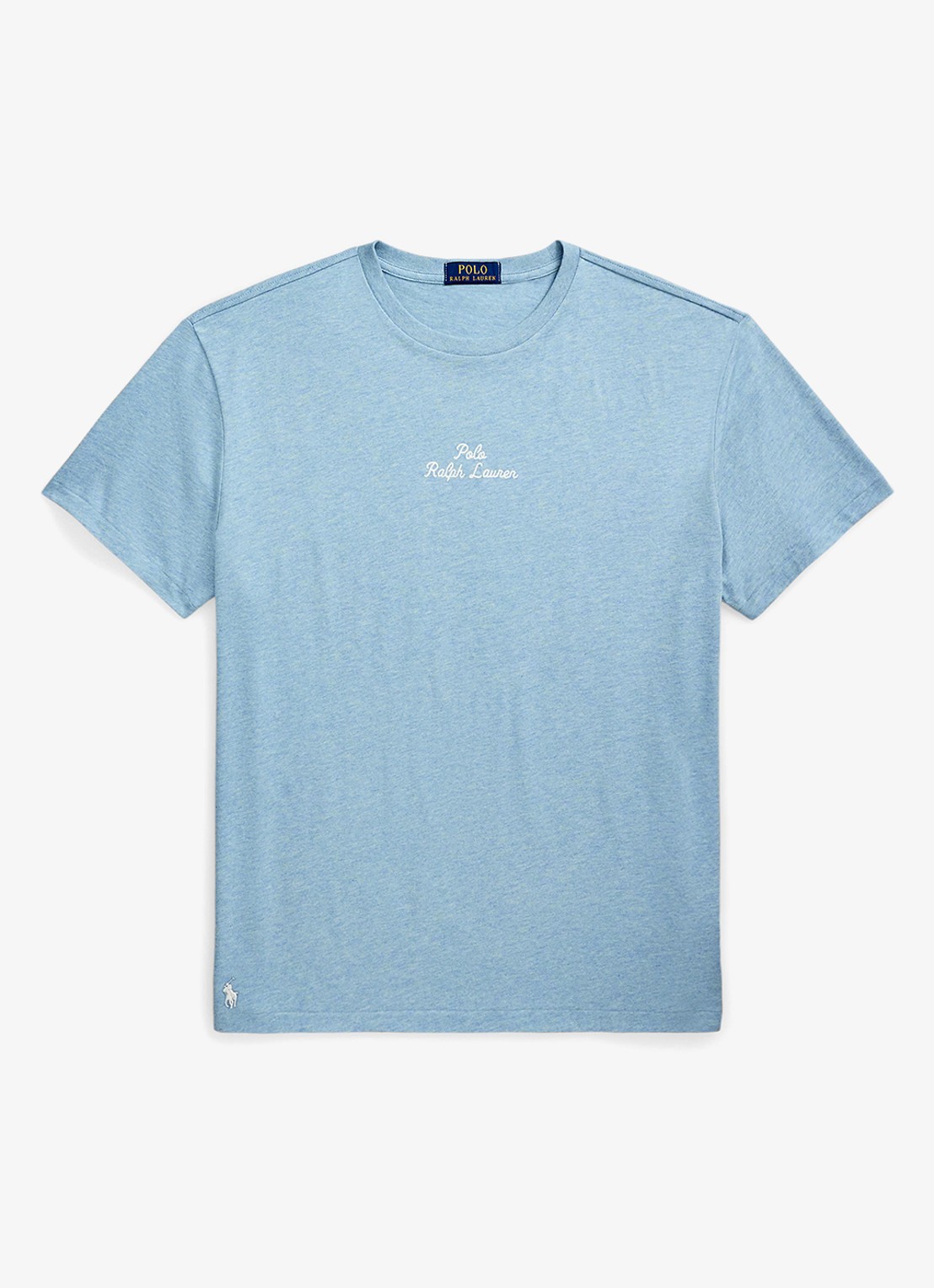 Ralph Lauren T-shirt met logoborduring - voorkant 3 modern blue heather / blauw