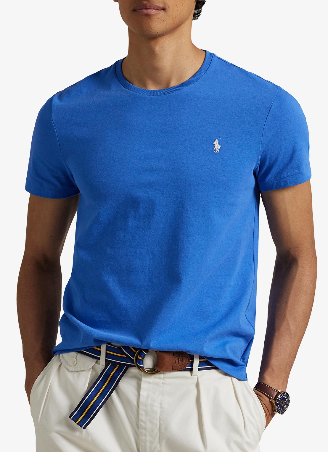 Ralph Lauren T-shirt met logoborduring - detail embayment blue / blauw