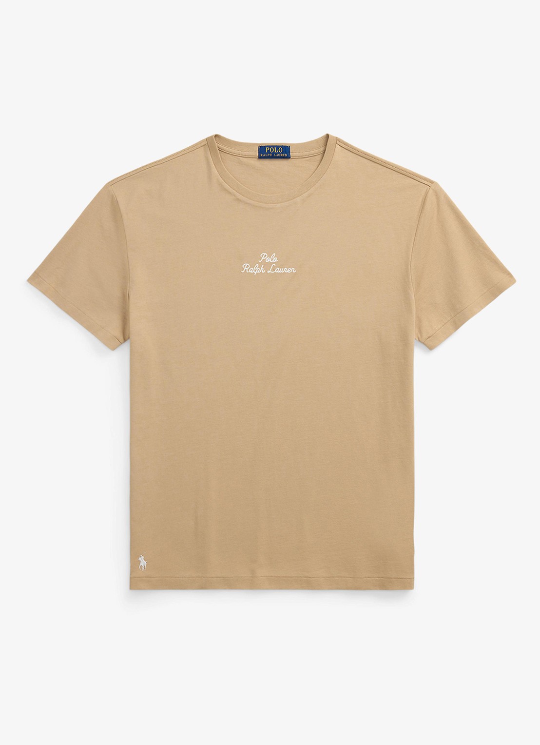 Ralph Lauren T-shirt met logoborduring - voorkant 2 vintage khaki / khaki