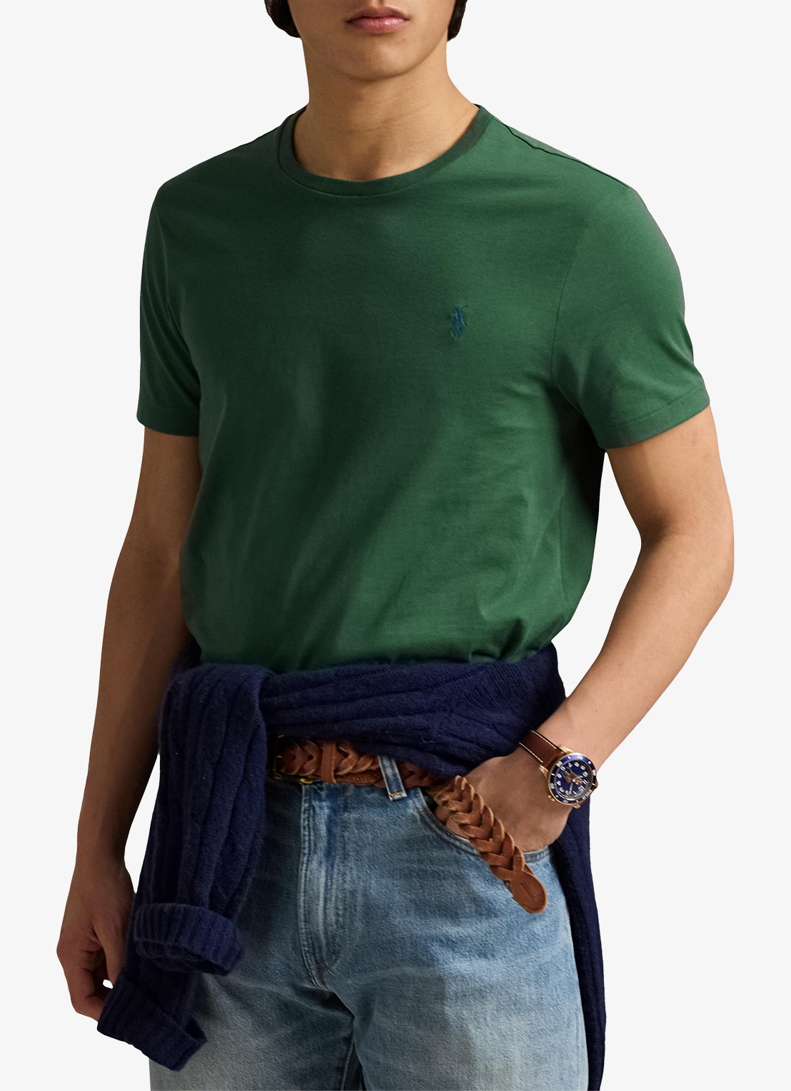 Ralph Lauren T-shirt met logoborduring - detail washed forest/c7598-45tx