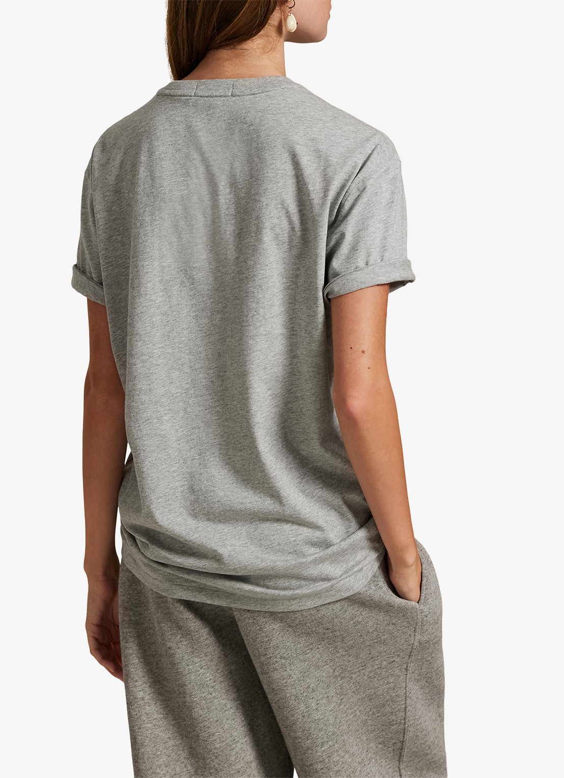 Ralph Lauren T-shirt met logoborduring - achterkant 5 andover heather / grijs