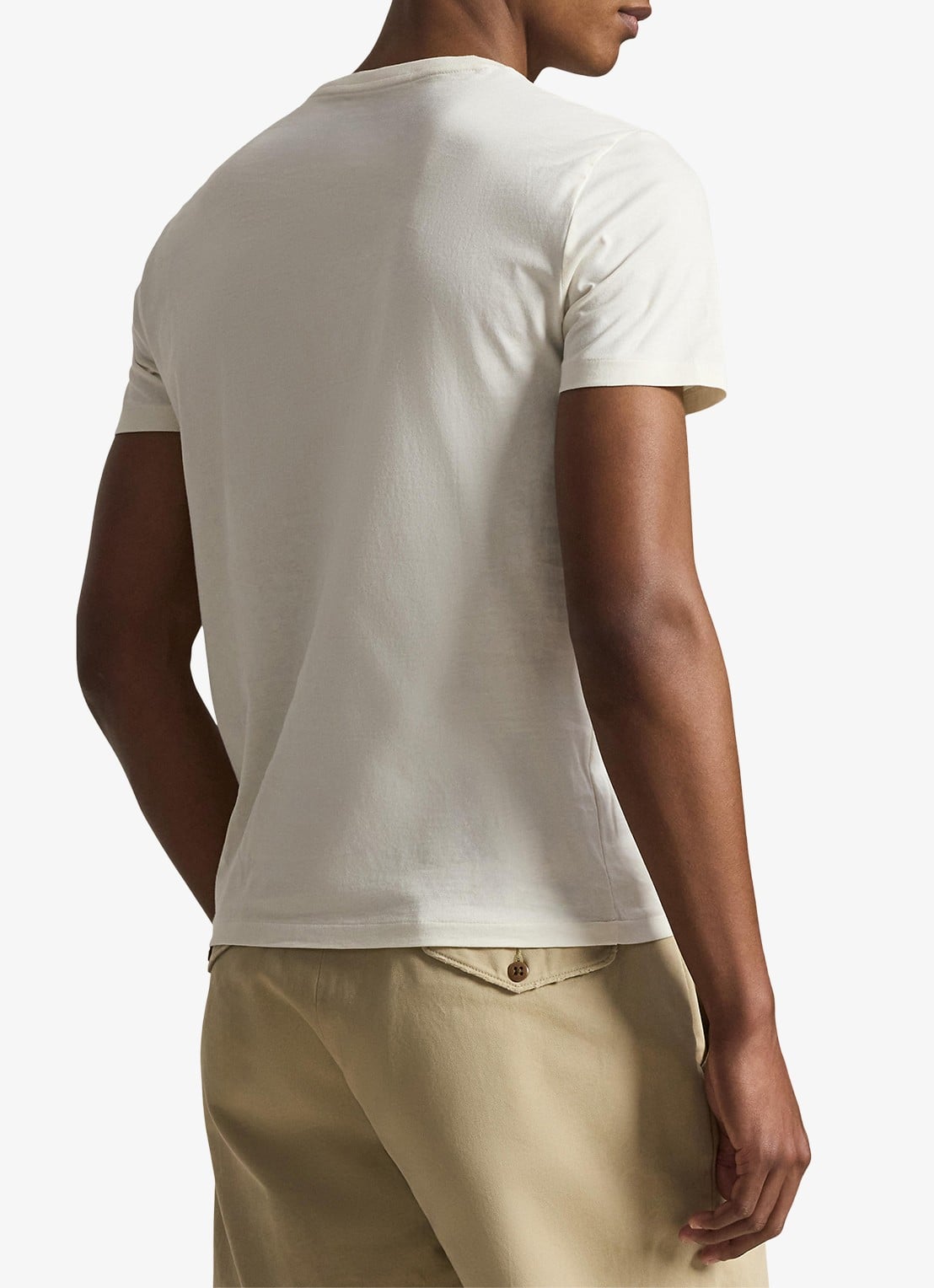 Ralph Lauren T-shirt met logoborduring - achterkant parchment cream/c8634-3zob