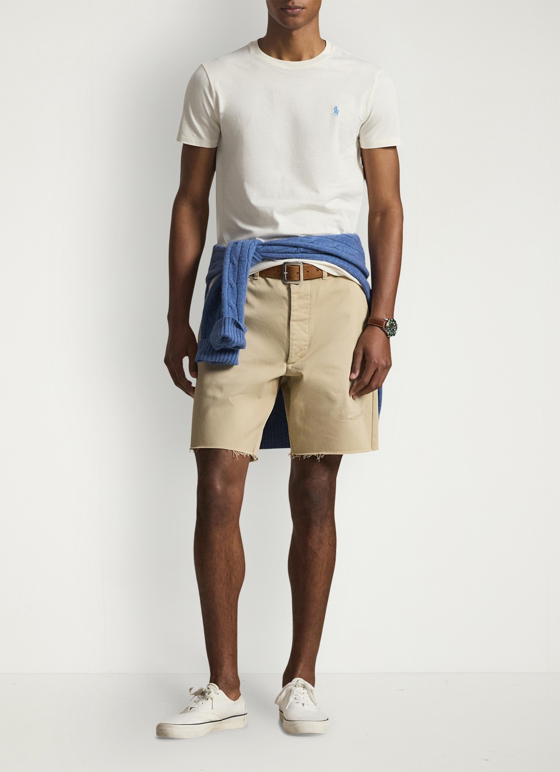 Ralph Lauren T-shirt met logoborduring - voorkant 3 parchment cream/c8634-3zob