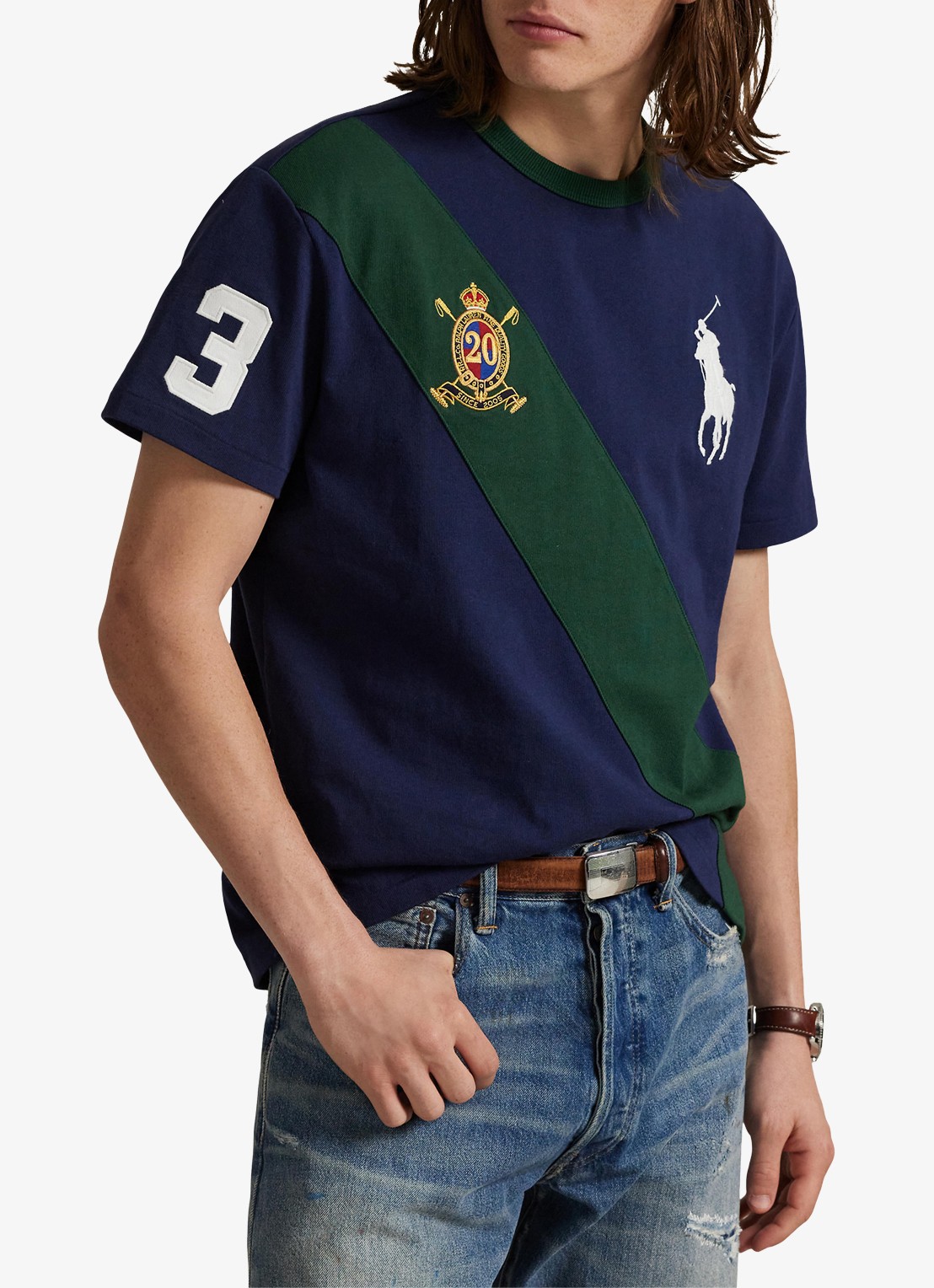Ralph Lauren T-shirt met logoborduring - detail newport navy / donkerblauw