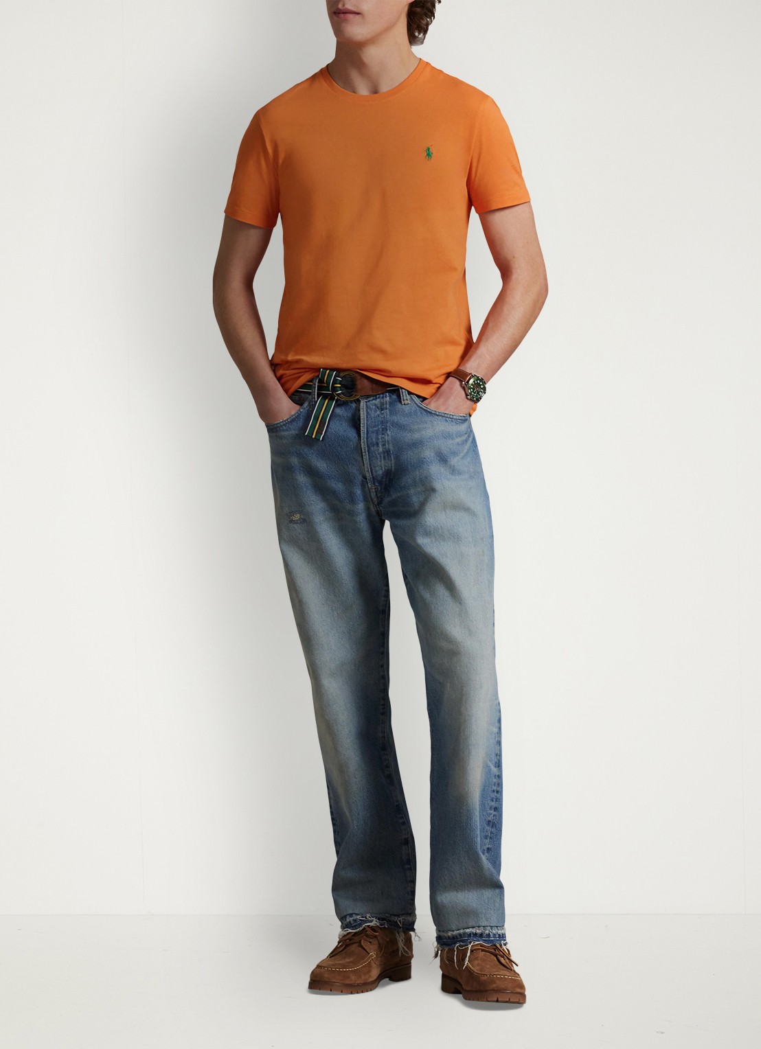 Ralph Lauren T-shirt met logoborduring - voorkant 3 bedford orange/c5190-46xa