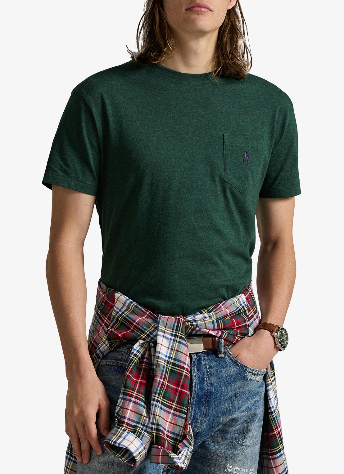 Ralph Lauren T-shirt met logoborduring - detail 4 scotch pine heather/c4939-48jk
