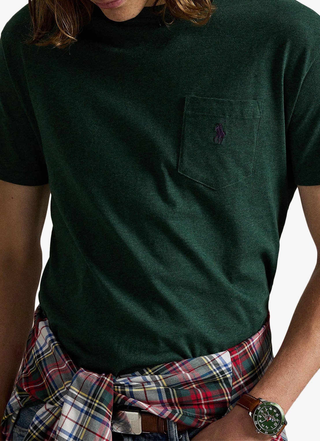 Ralph Lauren T-shirt met logoborduring - detail 5 scotch pine heather/c4939-48jk