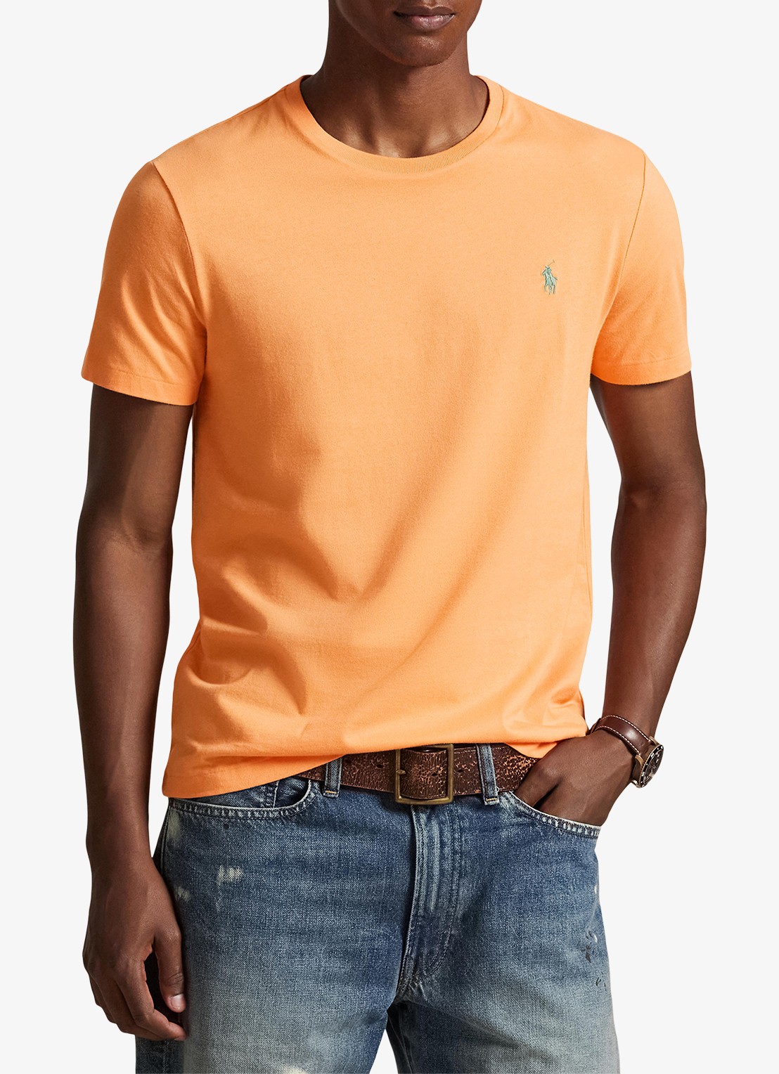 Ralph Lauren T-shirt met logoborduring - detail 4 pompano orange/c5566-47x1