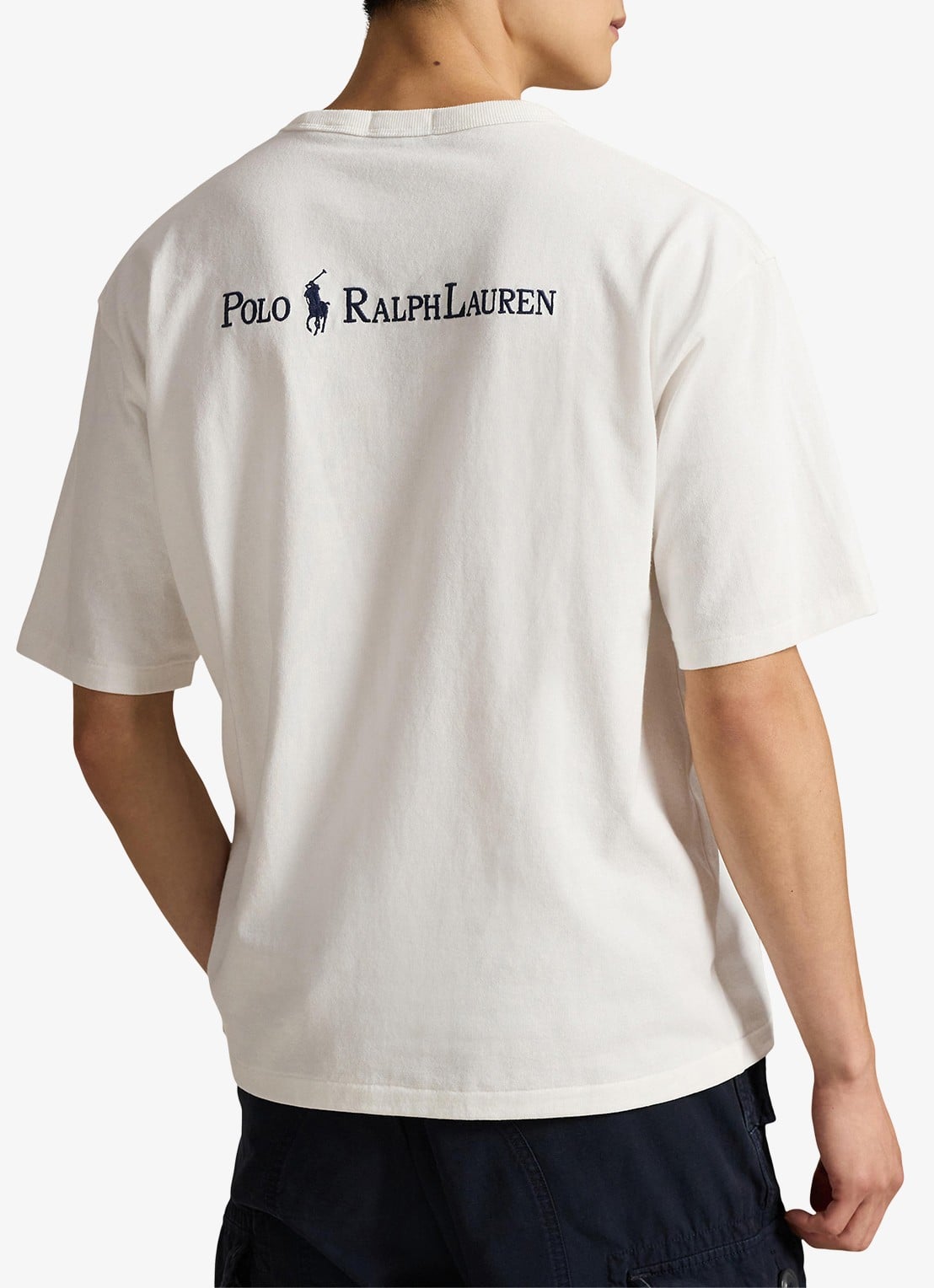 Ralph Lauren T-shirt met logoborduring - achterkant deckwash white / wit