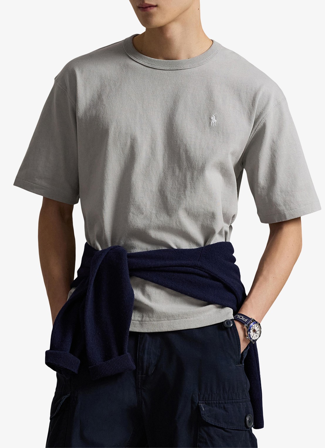 Ralph Lauren T-shirt met logoborduring - detail grey dawn / grijs