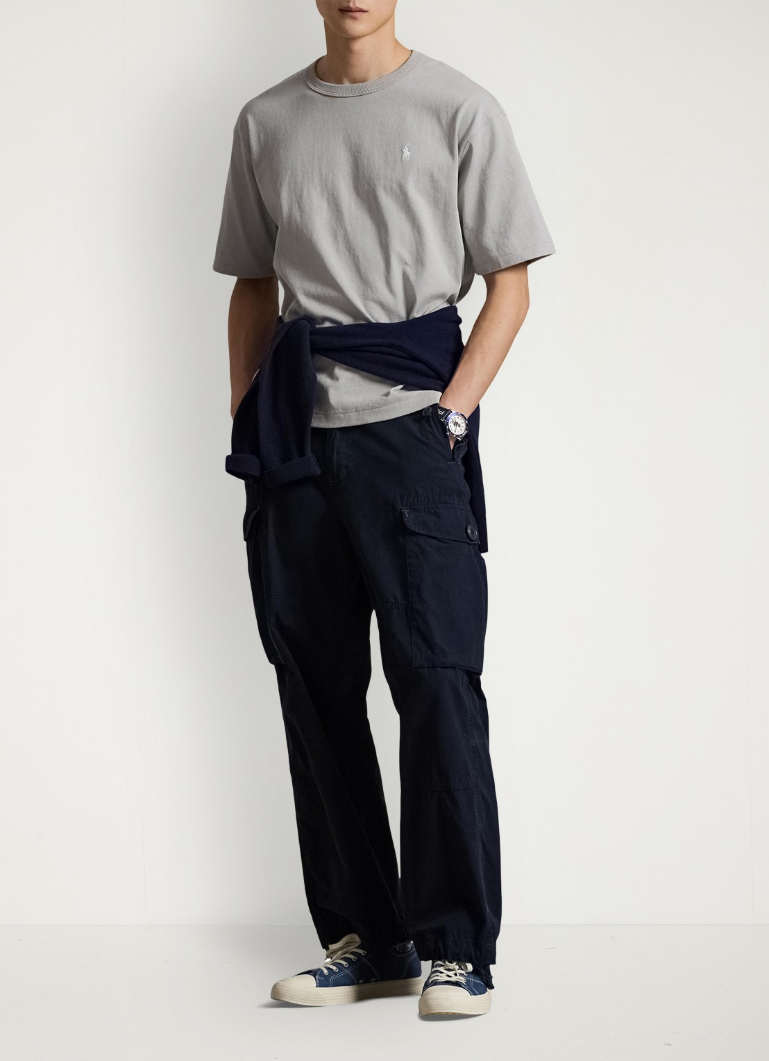 Ralph Lauren T-shirt met logoborduring - voorkant 5 grey dawn / grijs