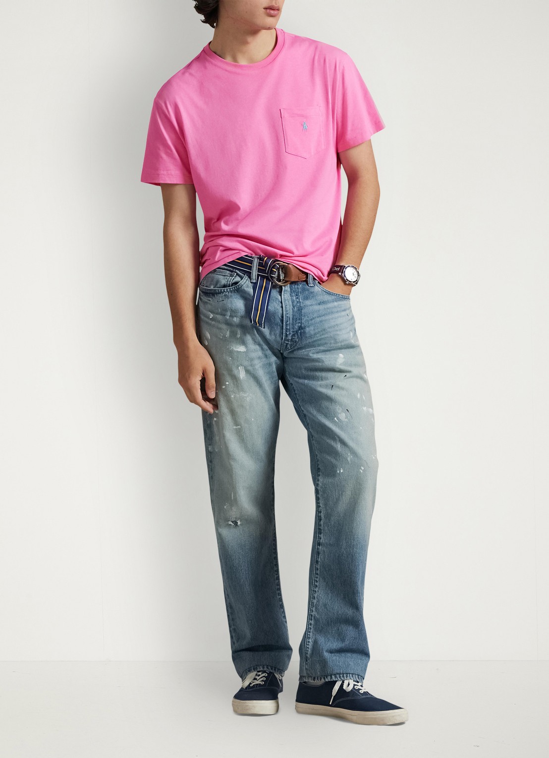 Ralph Lauren T-shirt met logoborduring - voorkant 2 baja pink/c6995-zyvc