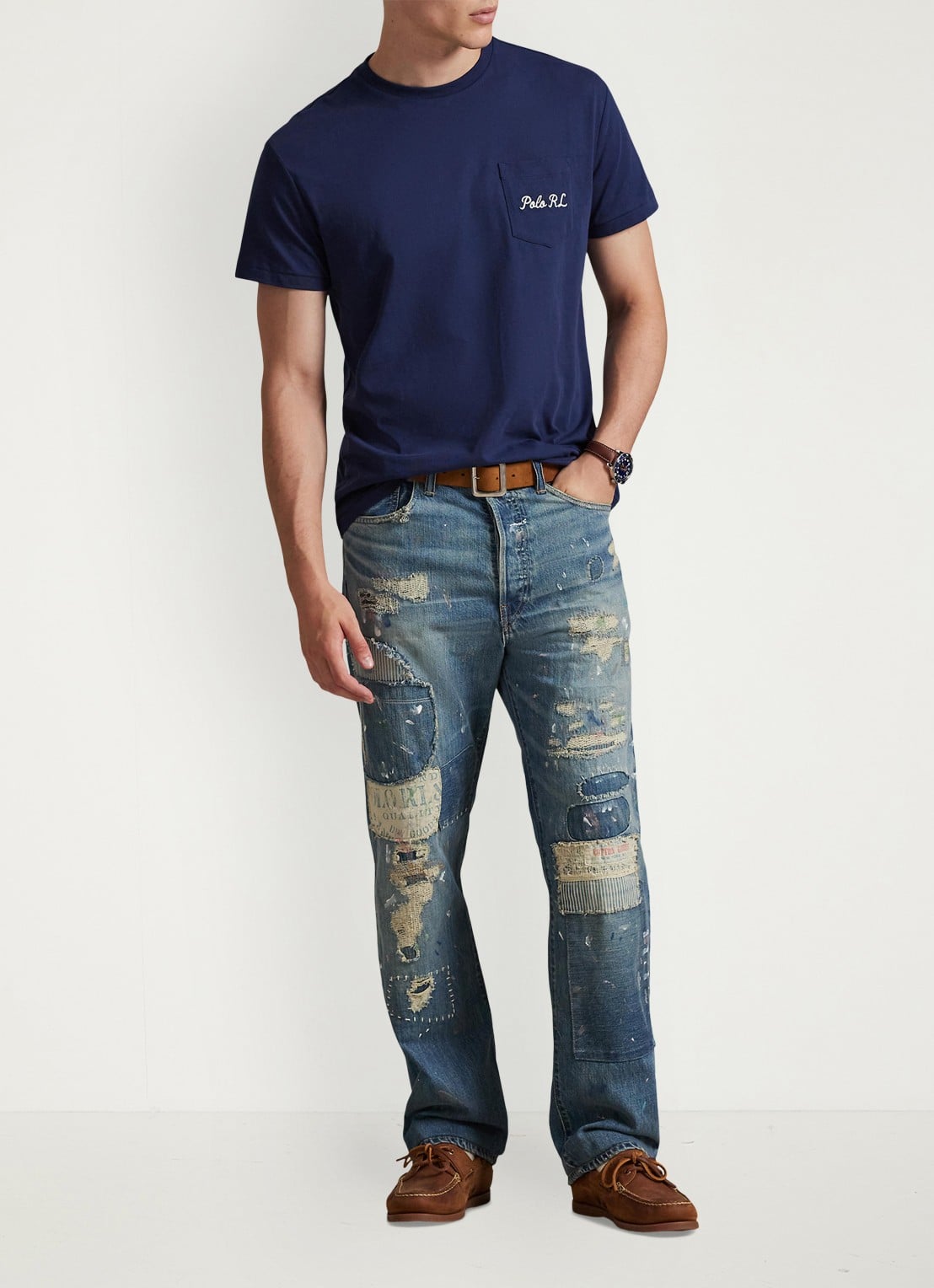 Ralph Lauren T-shirt met logoborduring - voorkant 2 newport navy / donkerblauw
