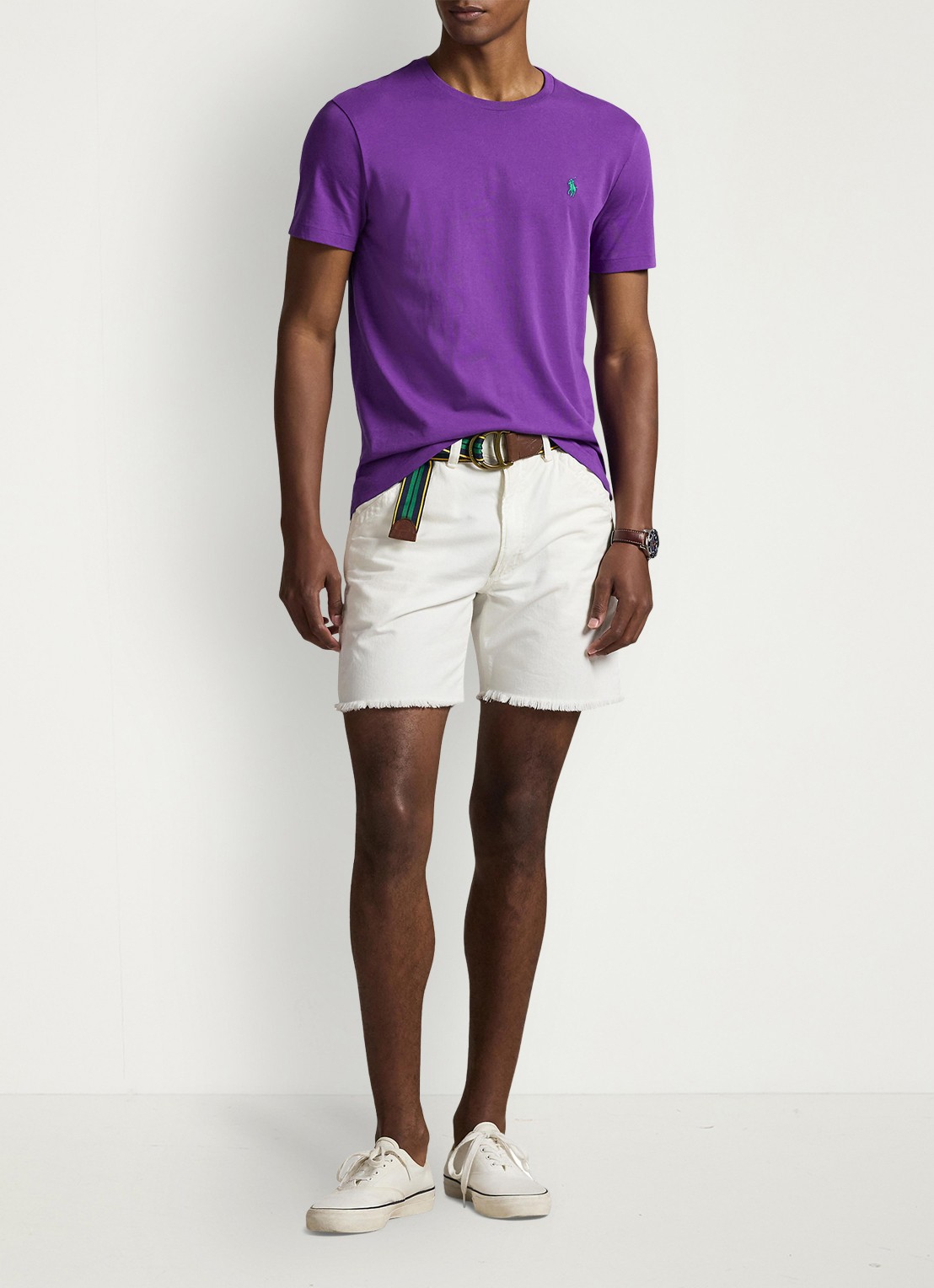 Ralph Lauren T-shirt met logoborduring - voorkant 5 cabana purple/c5223-zywt