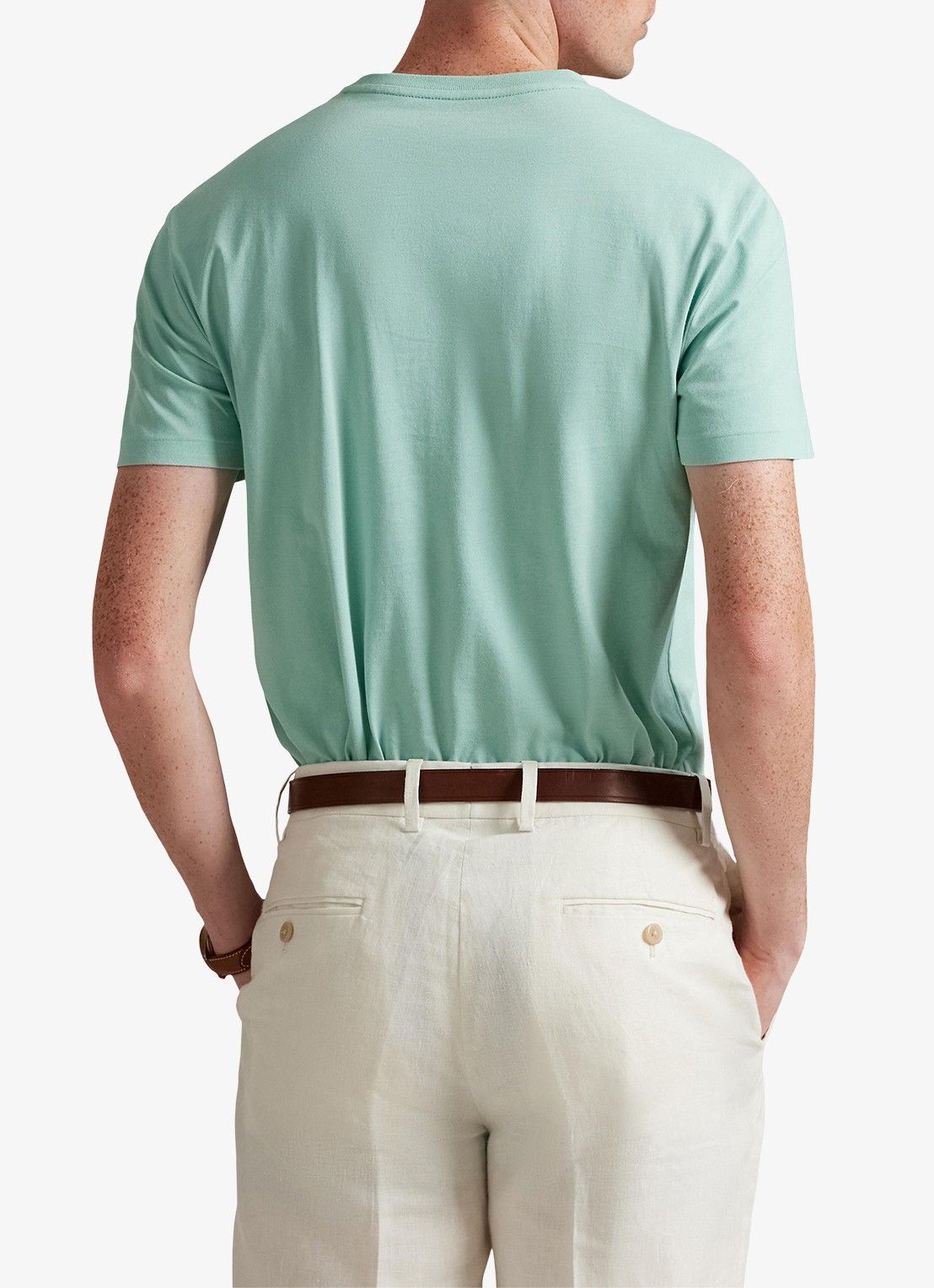 Ralph Lauren T-shirt met logoborduring - achterkant celadon/c7109-zyv9