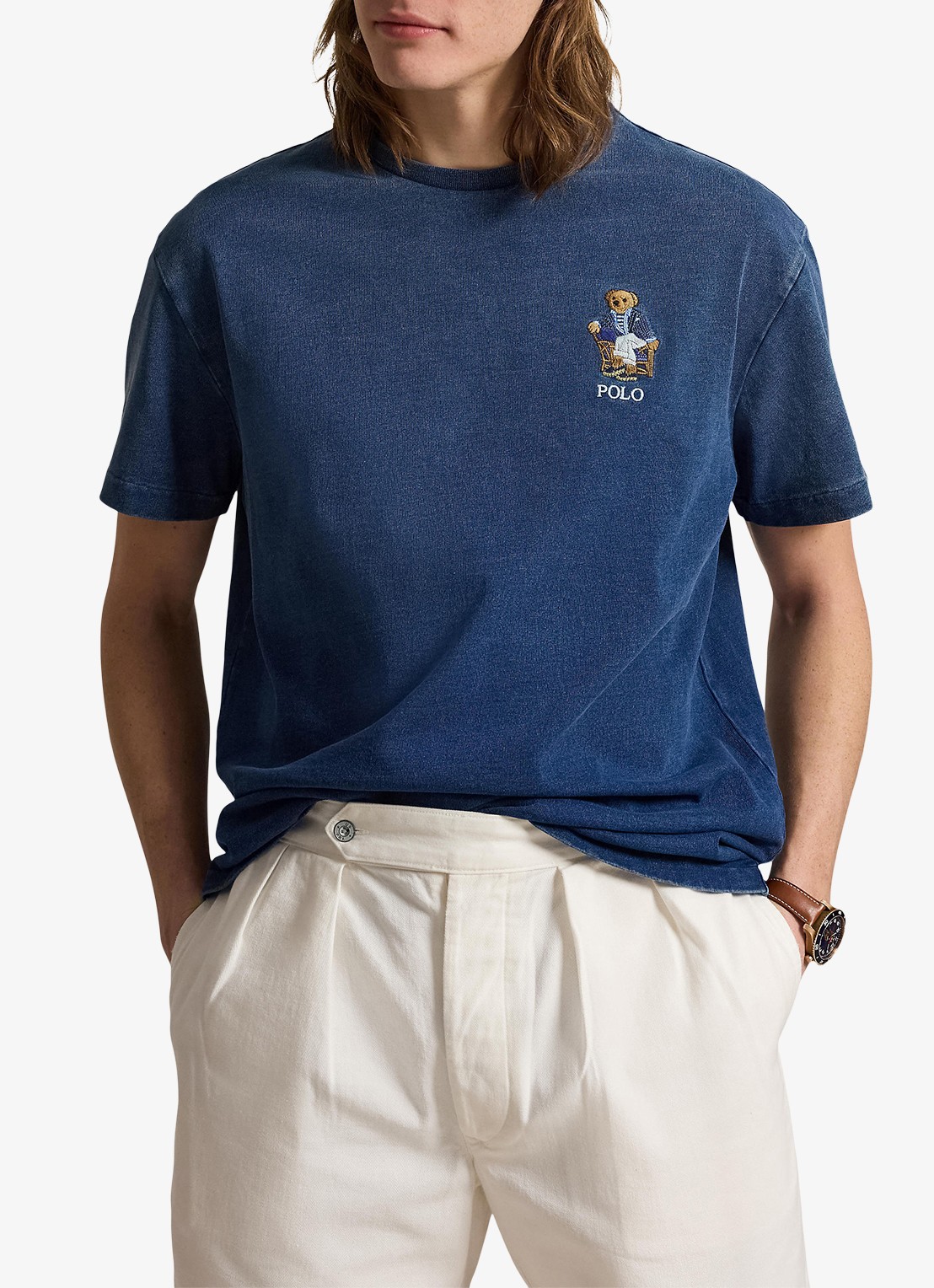 Ralph Lauren T-shirt met logoborduring - detail 4 newport bear-dark indigo / indigo