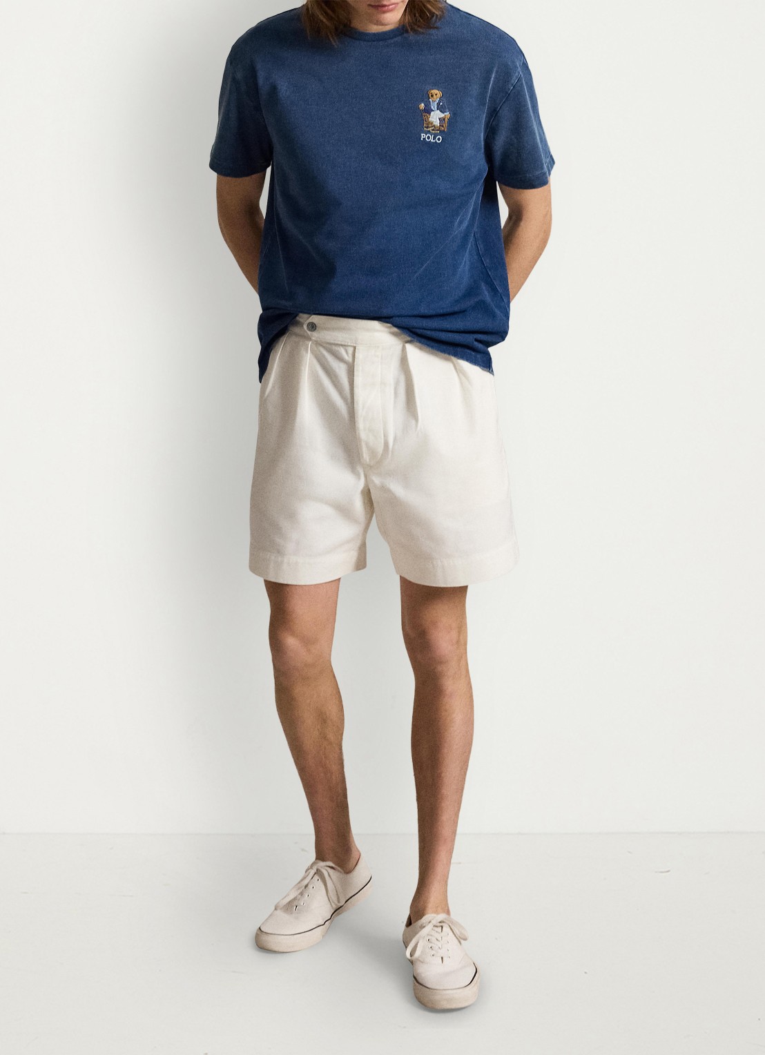 Ralph Lauren T-shirt met logoborduring - voorkant 2 newport bear-dark indigo / indigo