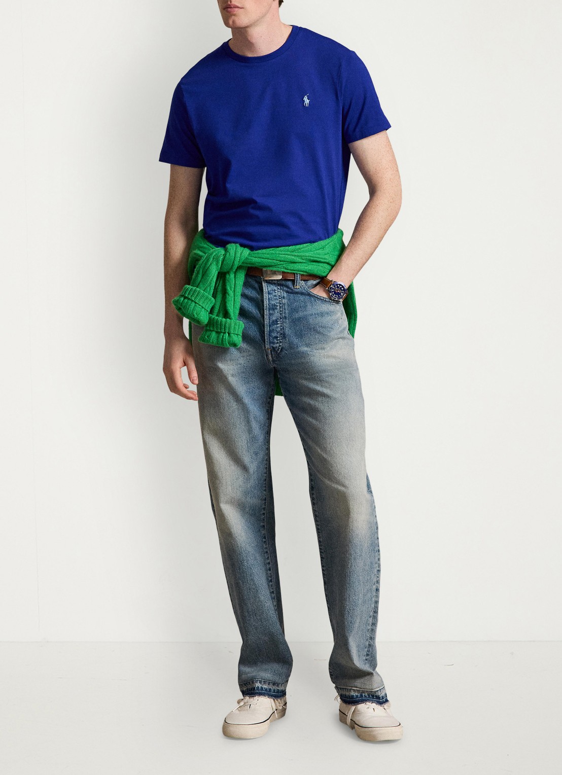 Ralph Lauren T-shirt met logoborduring - detail 4 classic azure / blauw
