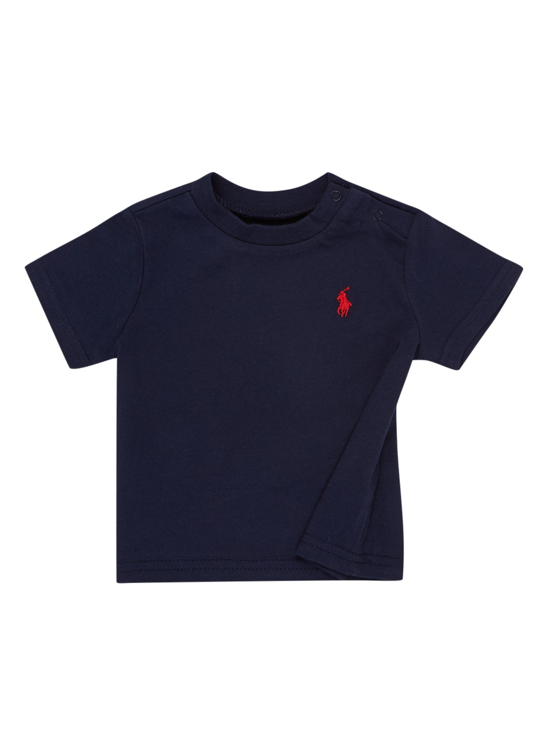 Ralph Lauren T-shirt met logoborduring - voorkant 3 donkerblauw