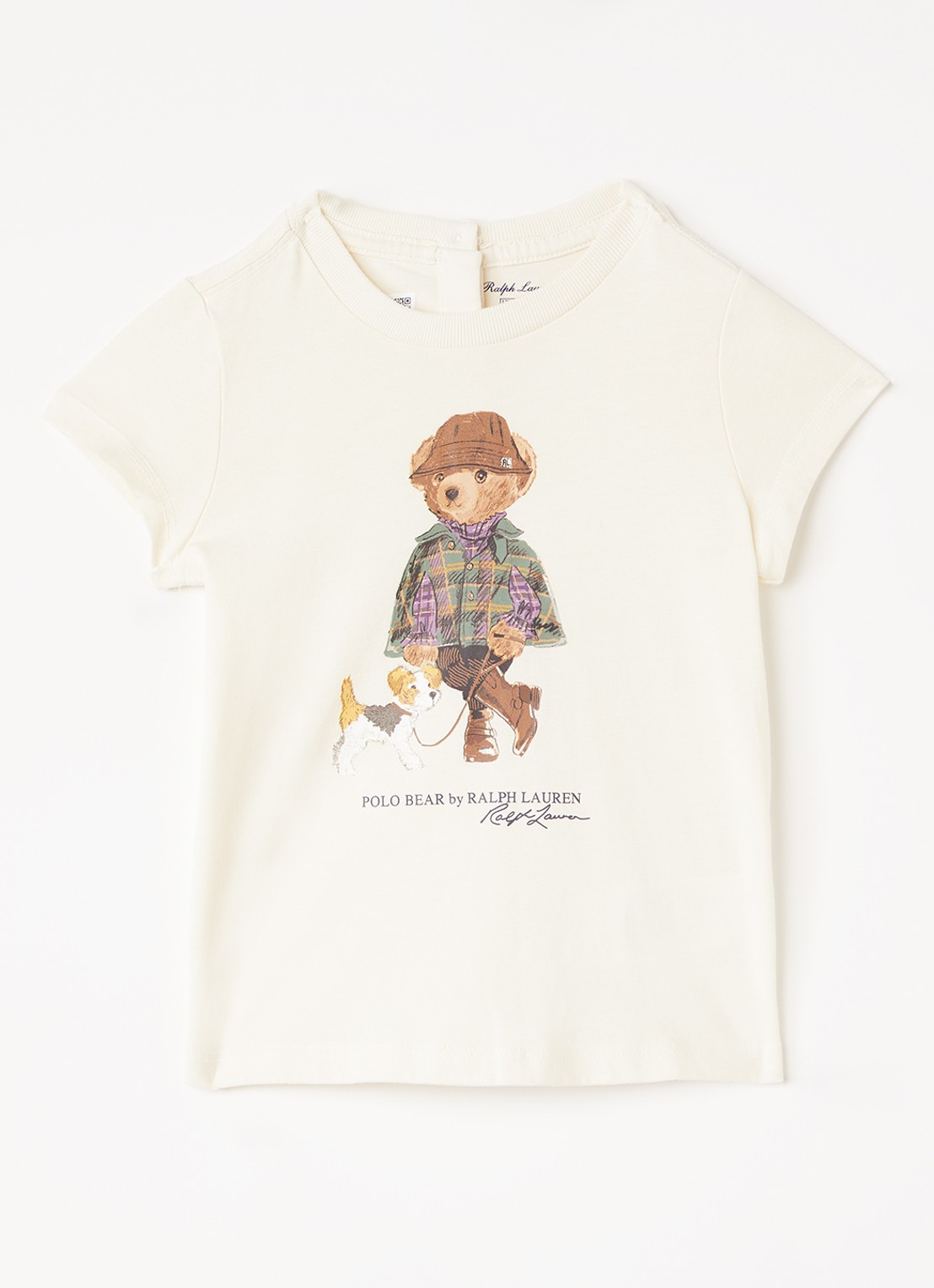 Ralph Lauren T-shirt met logooprint - voorkant gebroken wit