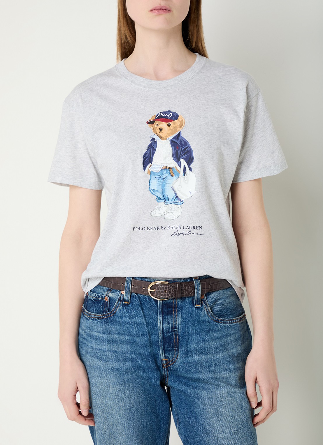 Ralph Lauren T-shirt met logoprint - detail 4 grijsmele