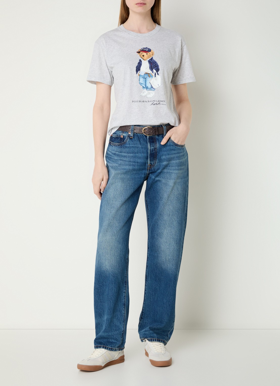 Ralph Lauren T-shirt met logoprint - voorkant 3 grijsmele