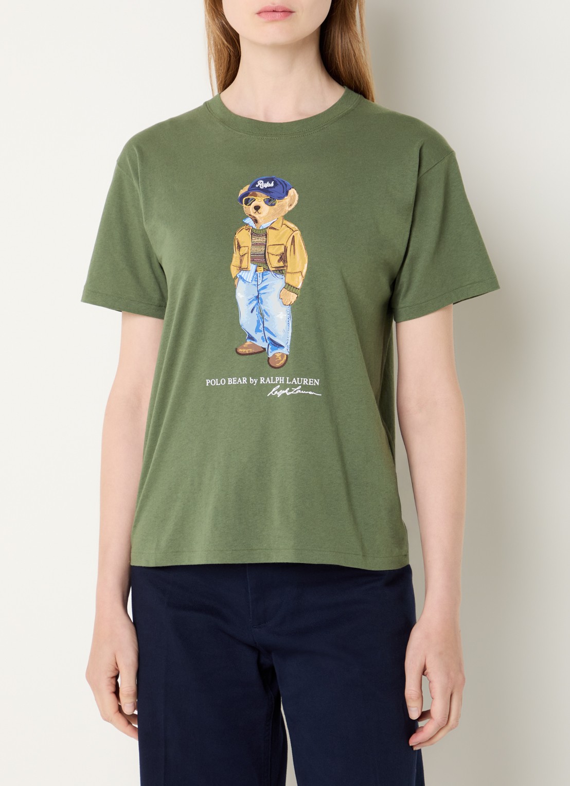 Ralph Lauren T-shirt met logoprint - detail 4 mosgroen