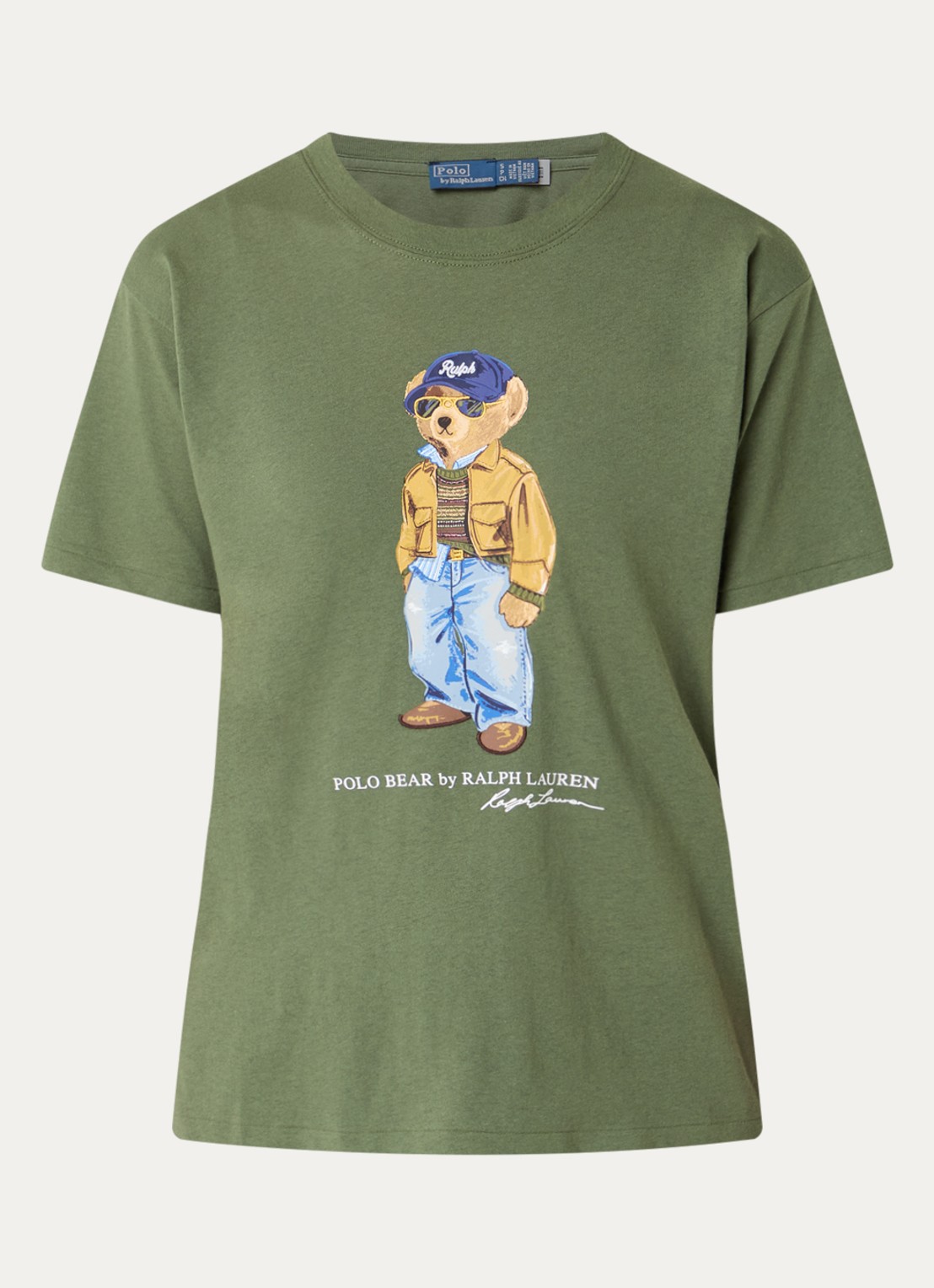Ralph Lauren T-shirt met logoprint - voorkant mosgroen