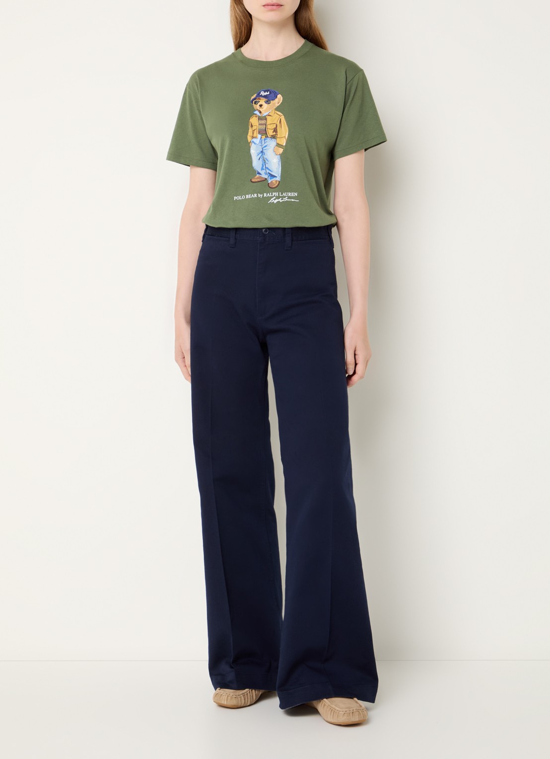 Ralph Lauren T-shirt met logoprint - voorkant 2 mosgroen