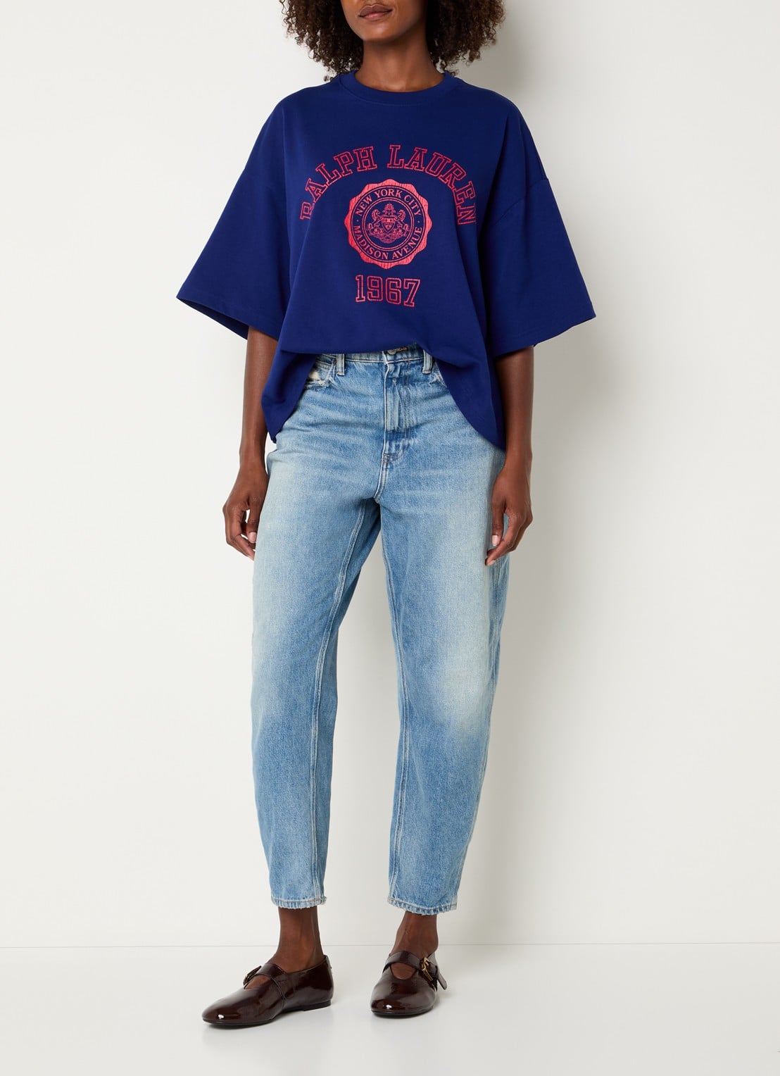 Ralph Lauren T-shirt met logoprint - voorkant 2 royalblauw