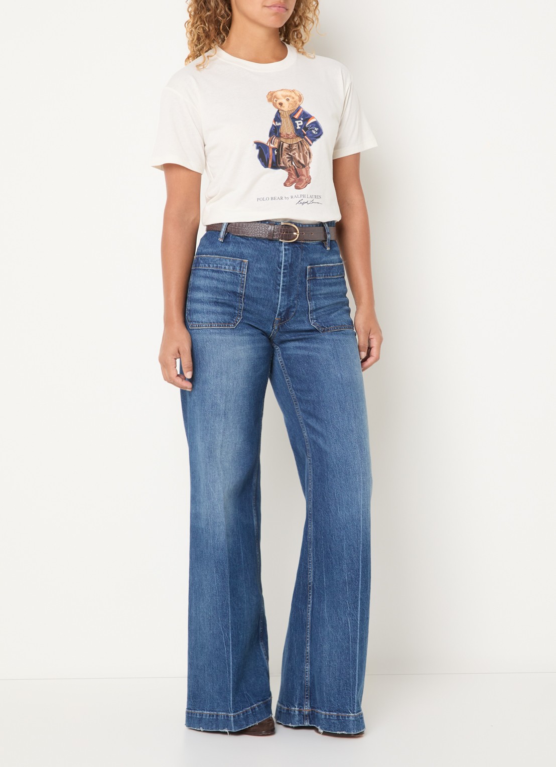 Ralph Lauren T-shirt met logoprint - voorkant 4 gebroken wit