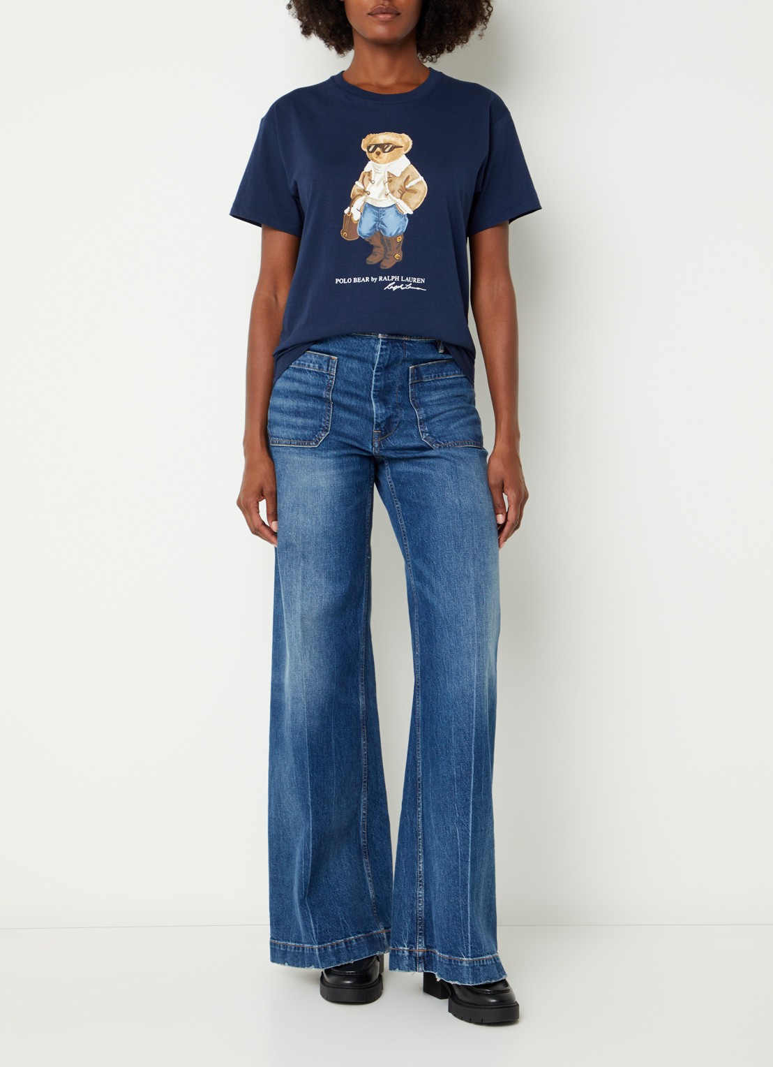 Ralph Lauren T-shirt met logoprint - voorkant 3 indigo