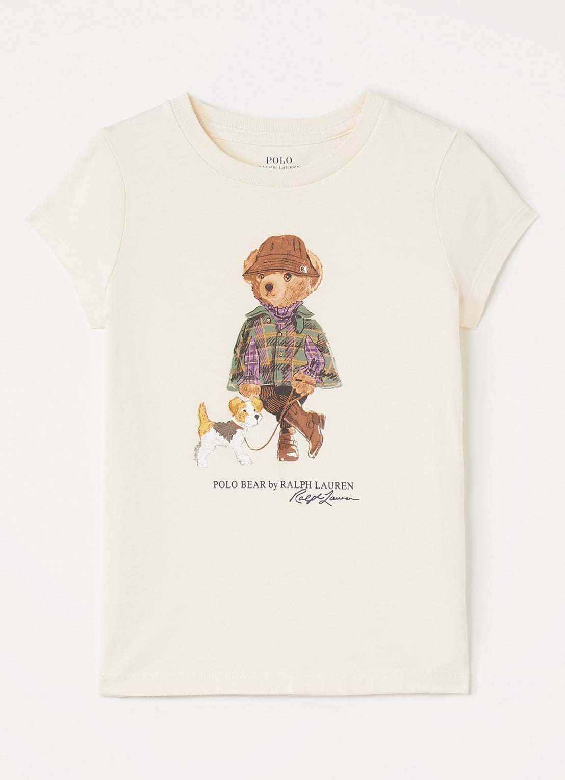 Ralph Lauren T-shirt met logoprint - voorkant creme