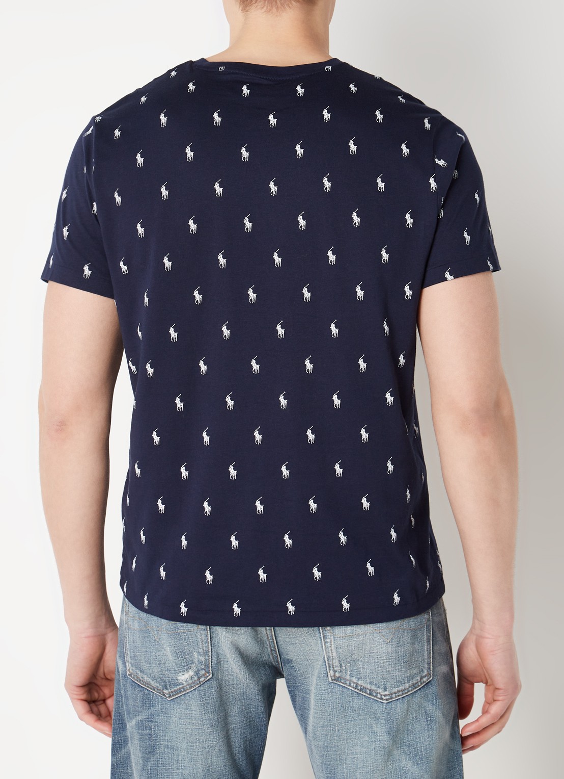 Ralph Lauren T-shirt met logoprint - achterkant donkerblauw