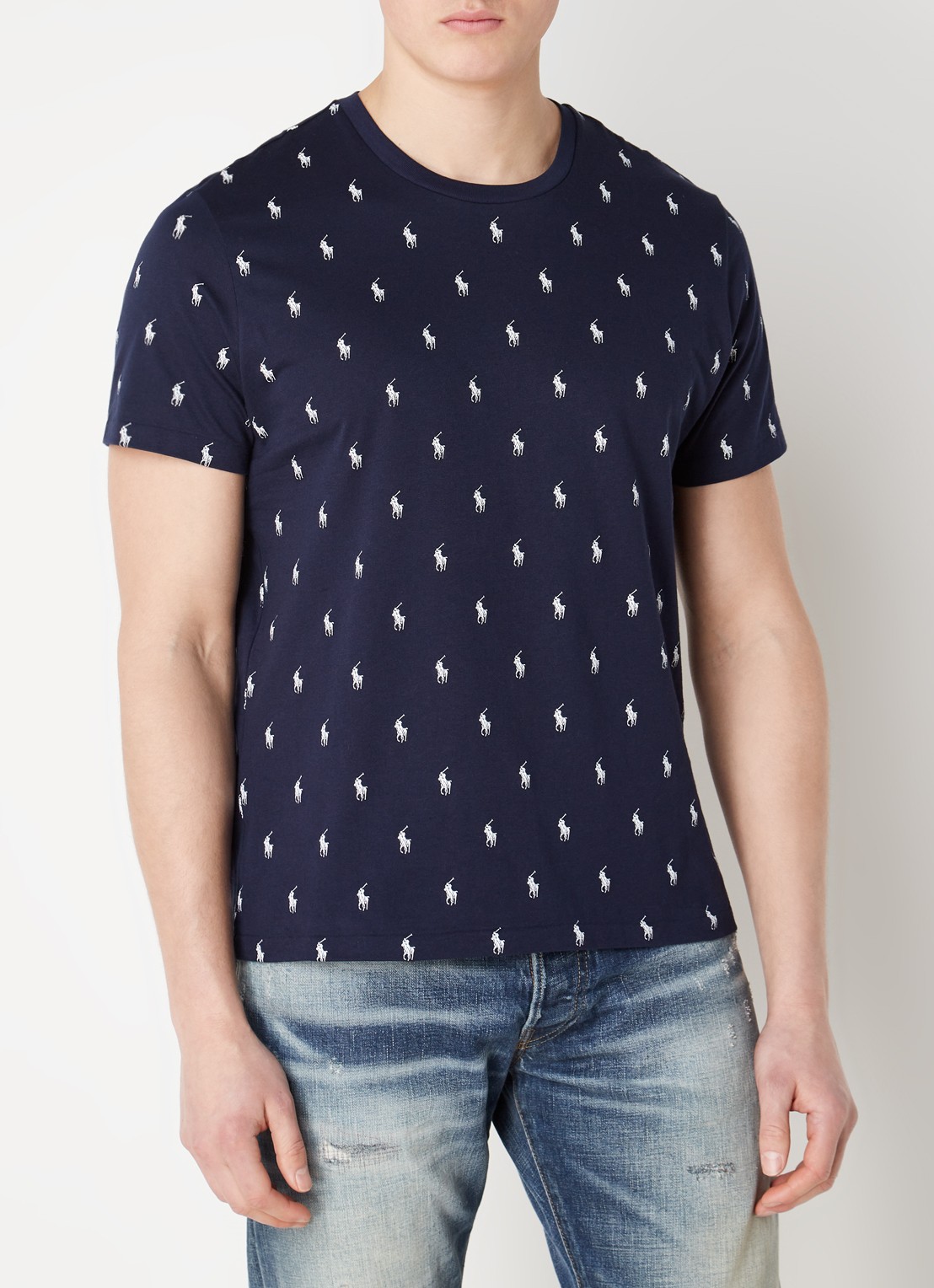 Ralph Lauren T-shirt met logoprint - detail 2 donkerblauw