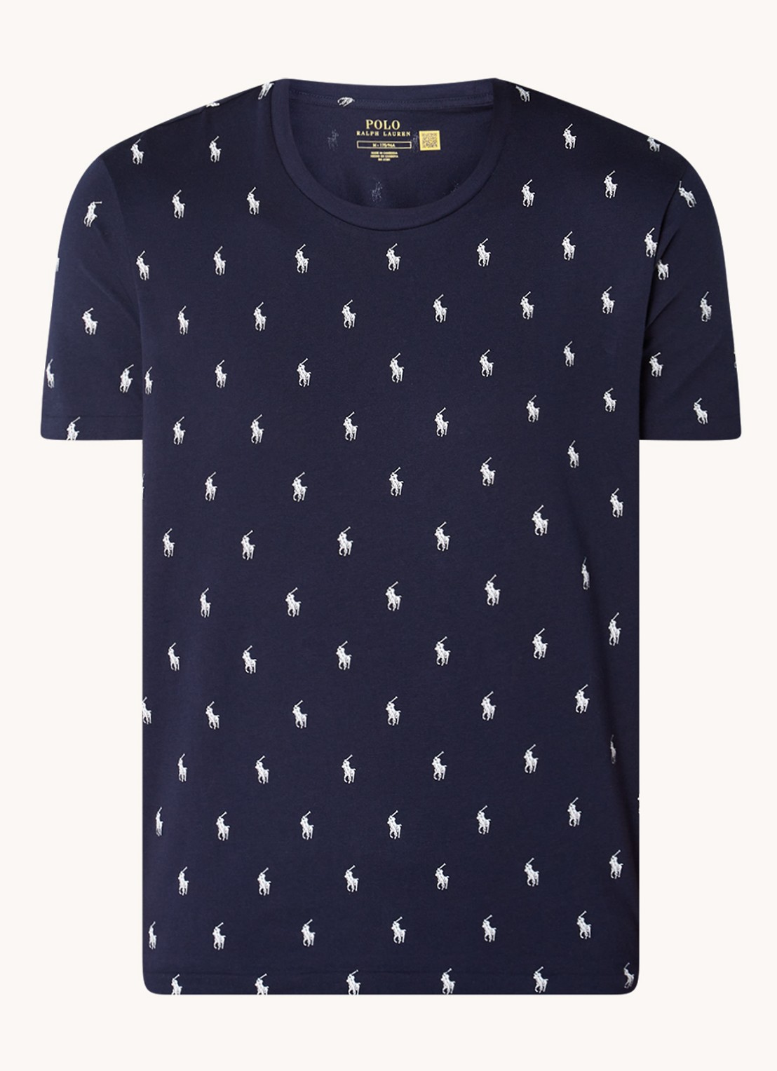 Ralph Lauren T-shirt met logoprint - voorkant 3 donkerblauw