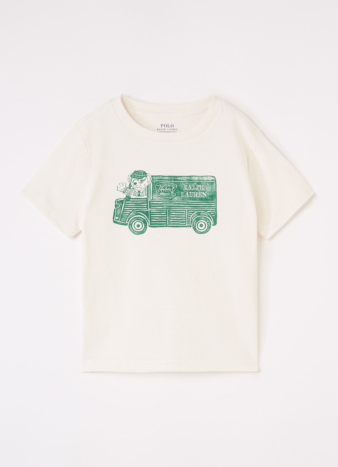 Ralph Lauren T-shirt met logoprint - voorkant beige