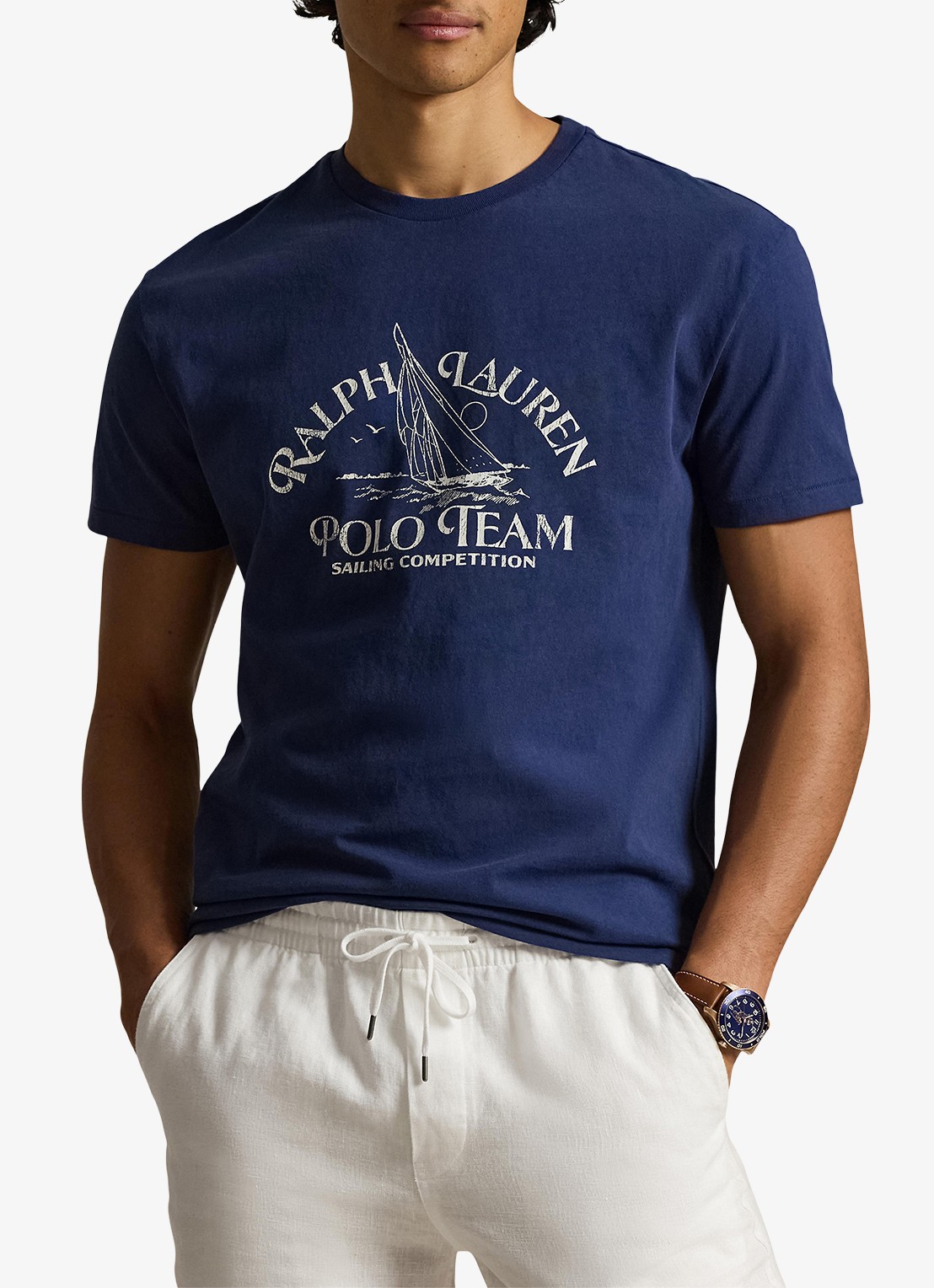Ralph Lauren T-shirt met logoprint - detail 4 dark cobalt / kobaltblauw
