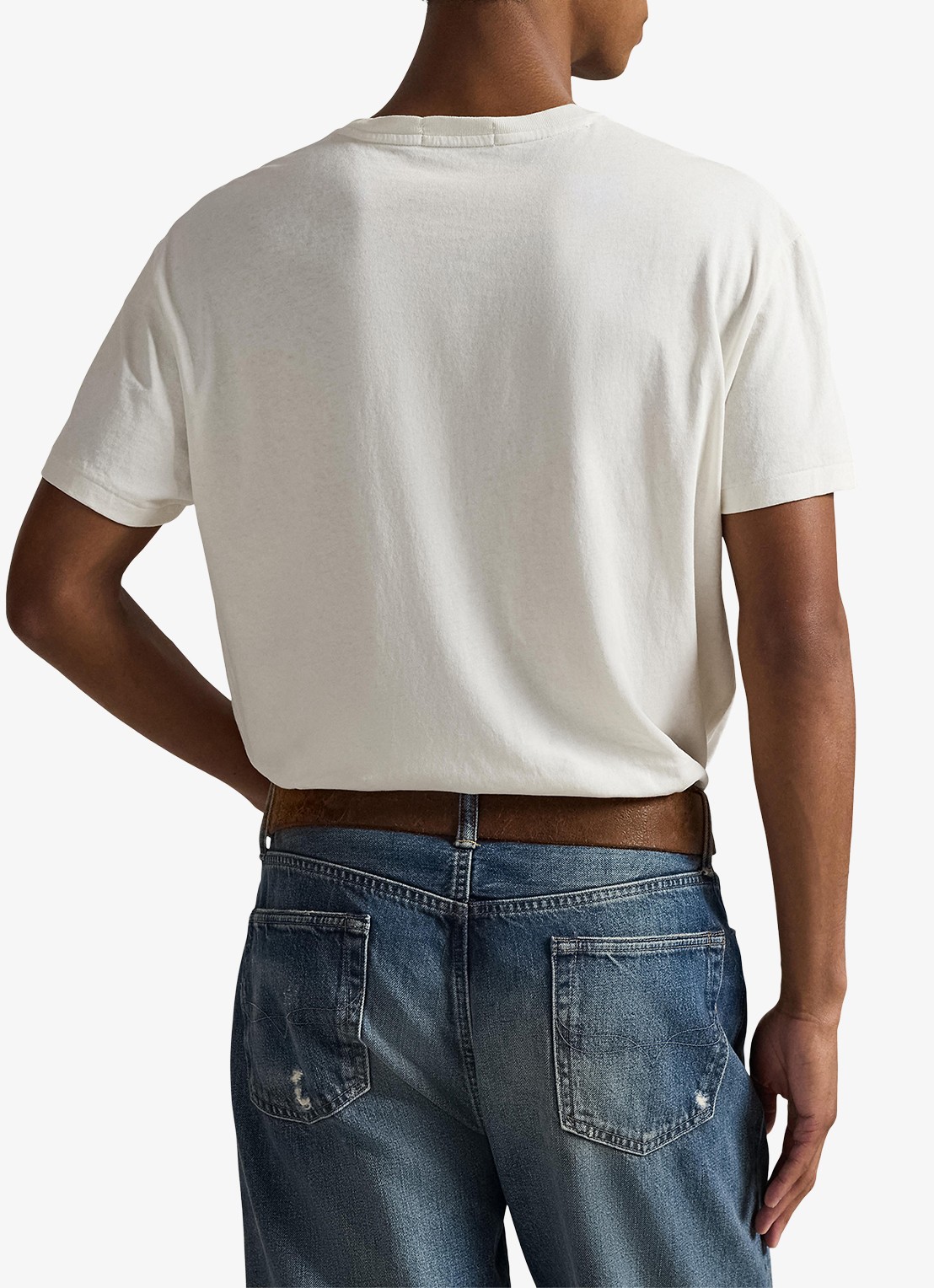 Ralph Lauren T-shirt met logoprint - achterkant nevis / gebroken wit