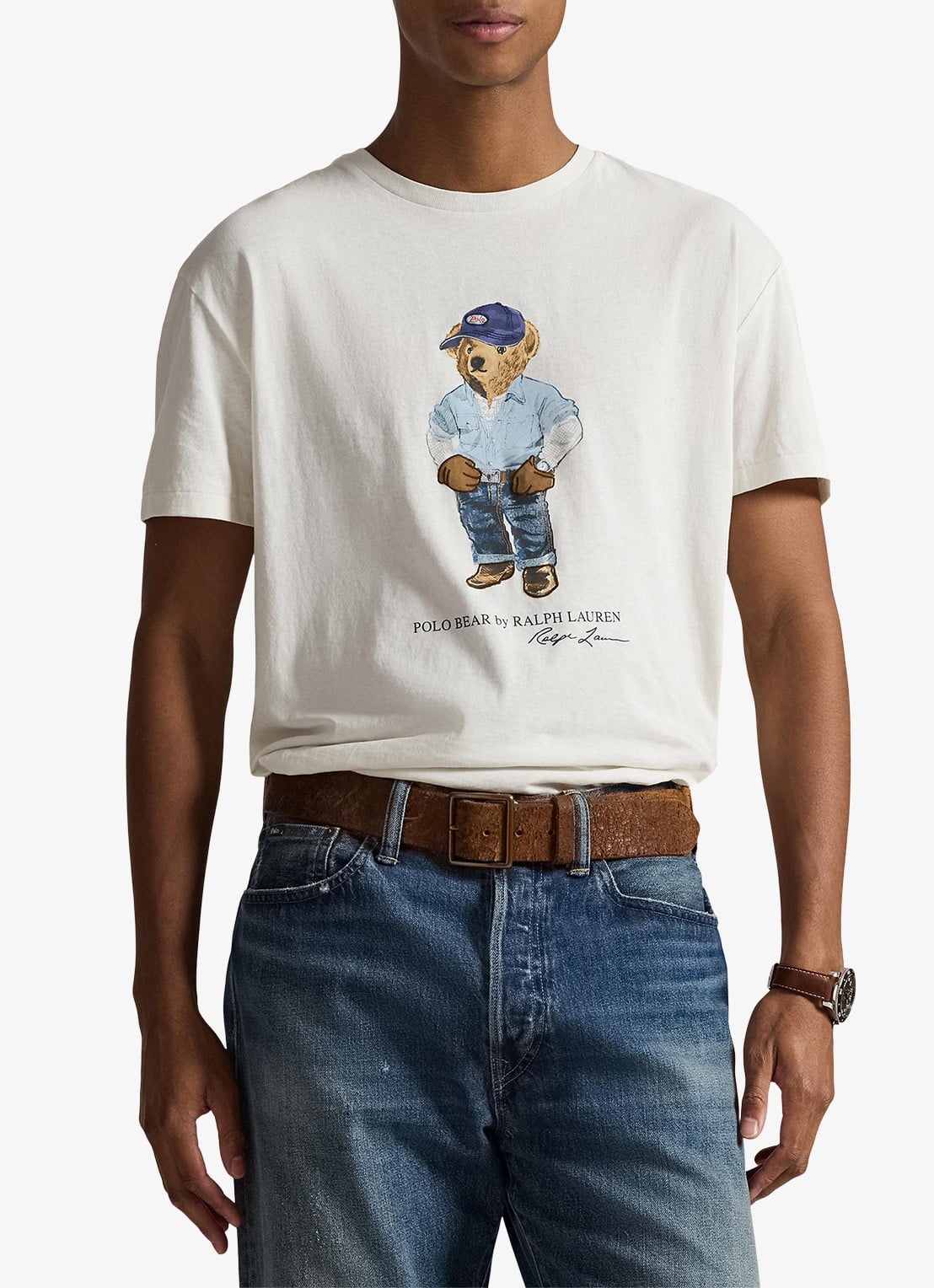 Ralph Lauren T-shirt met logoprint - detail 4 nevis / gebroken wit