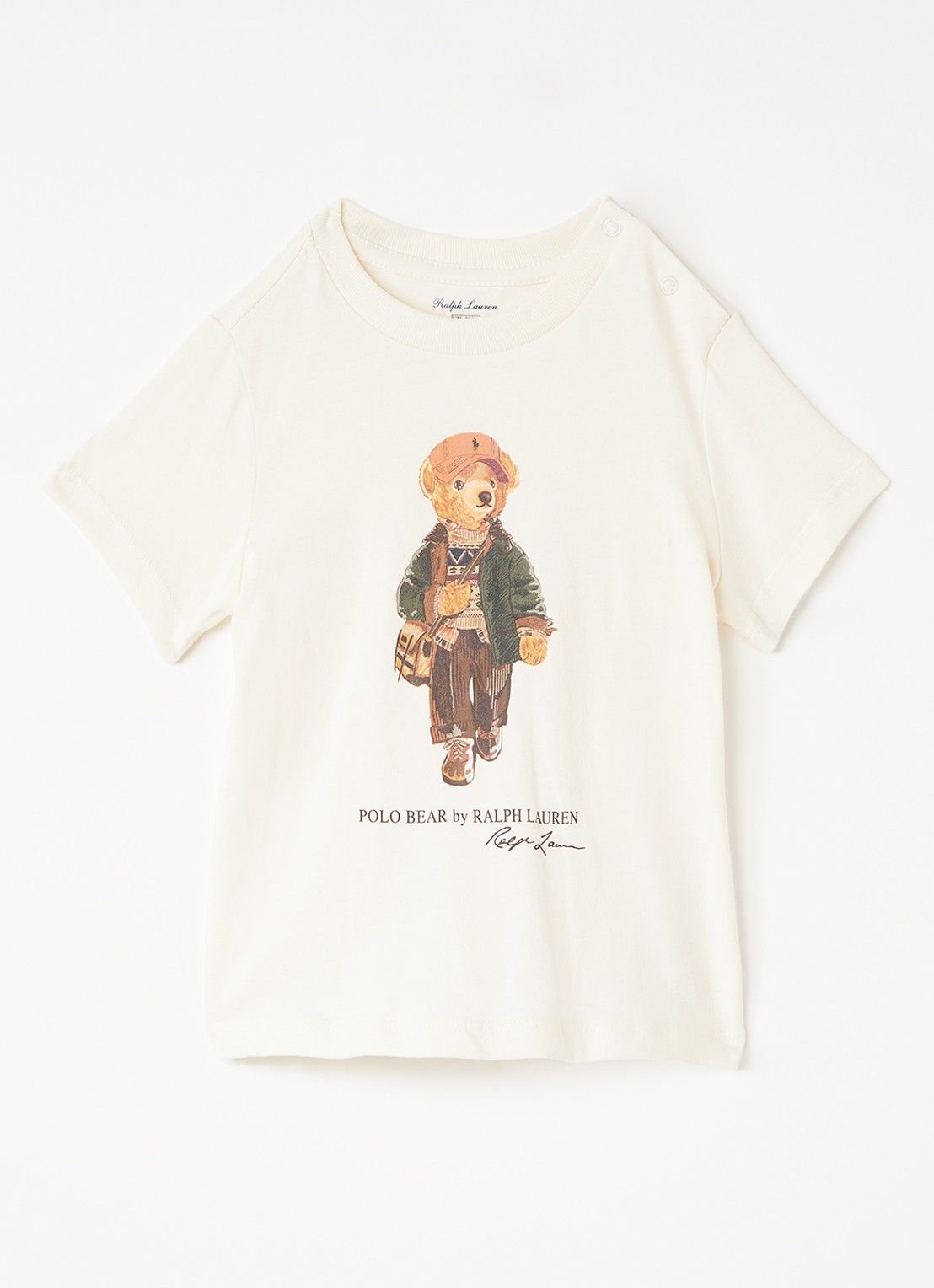 Ralph Lauren T-shirt met logoprint - voorkant gebroken wit