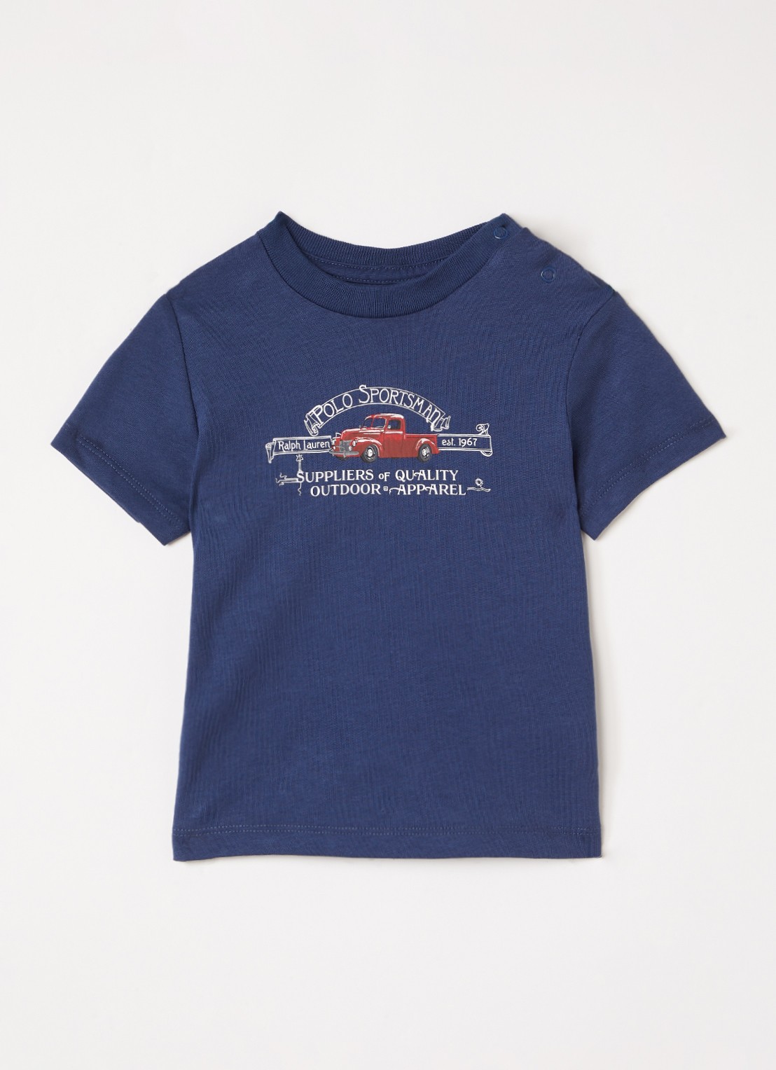 Ralph Lauren T-shirt met logoprint - voorkant indigo