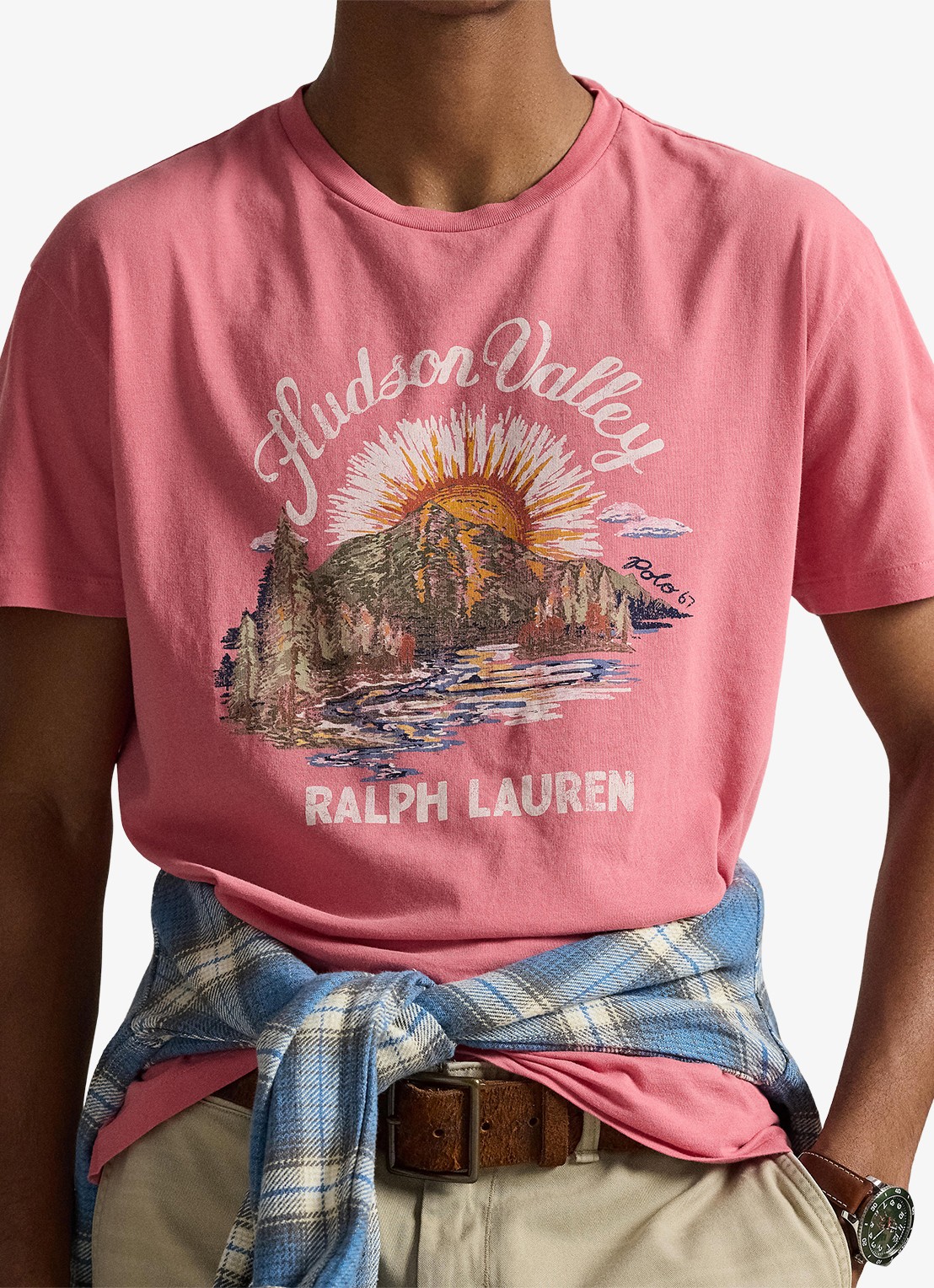 Ralph Lauren T-shirt met print - detail 2 red sky / koraal