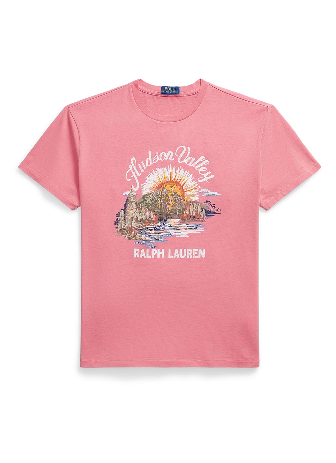 Ralph Lauren T-shirt met print - voorkant 4 red sky / koraal