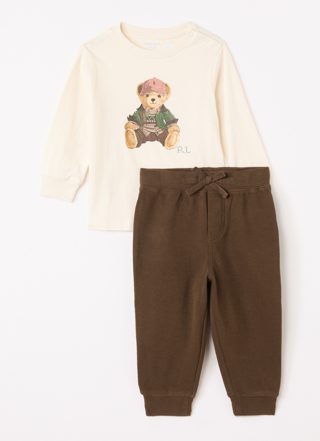 Ralph Lauren T-shirt met print - voorkant gebroken wit
