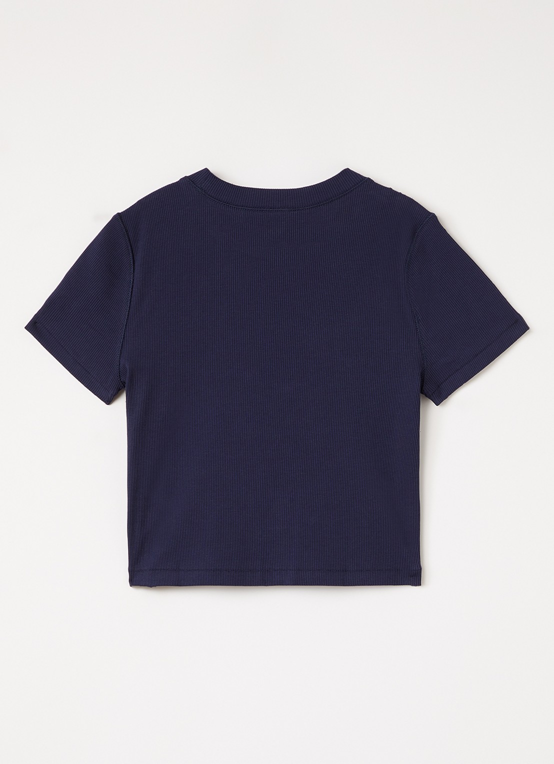 Ralph Lauren T-shirt met ribstructuur - voorkant 2 donkerblauw