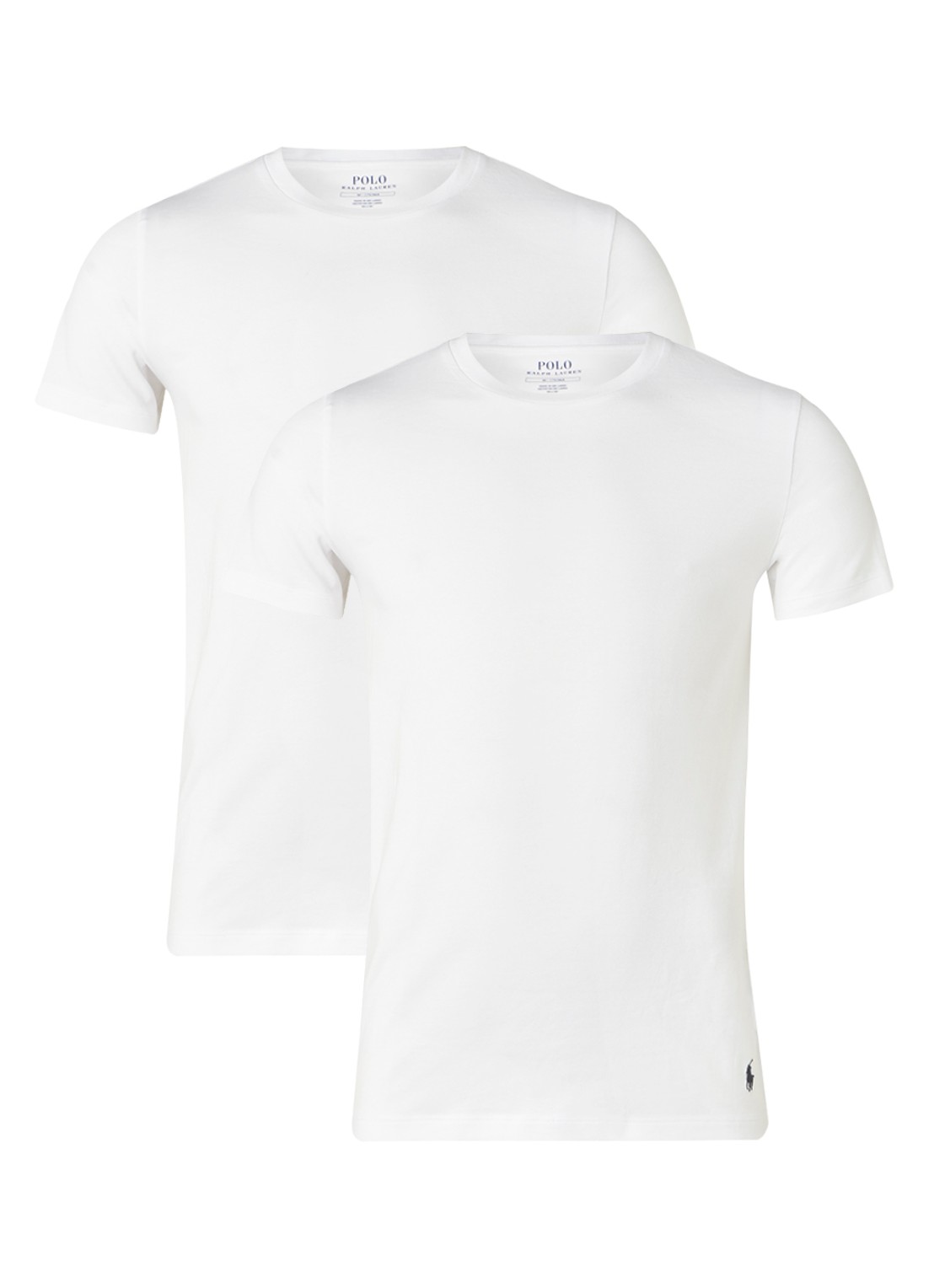 Ralph Lauren T-shirt met ronde hals in 2-pack - voorkant wit