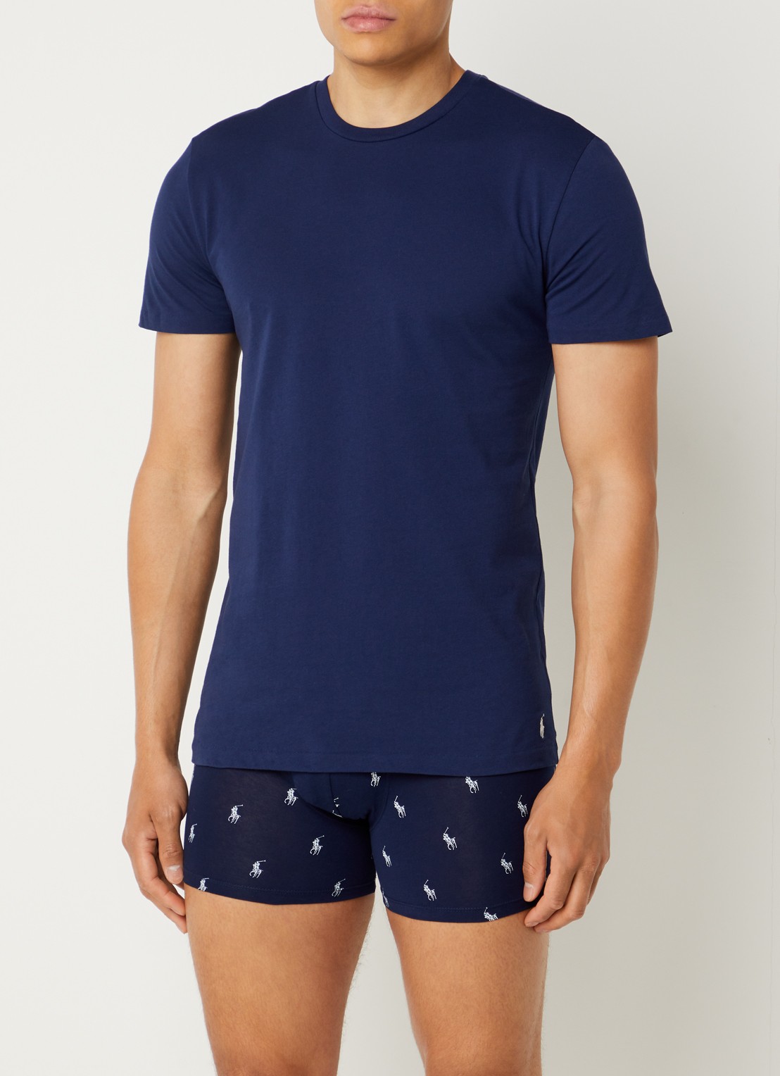Ralph Lauren T-shirt met ronde hals in 3-pack - detail 4 blauw