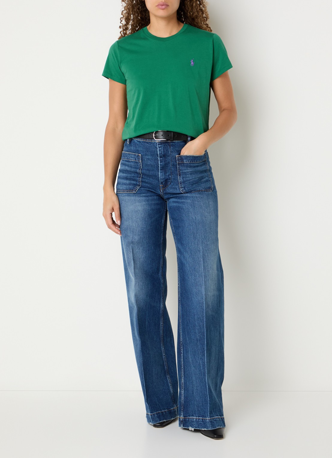 Ralph Lauren T-shirt met ronde hals - voorkant 3 donkergroen